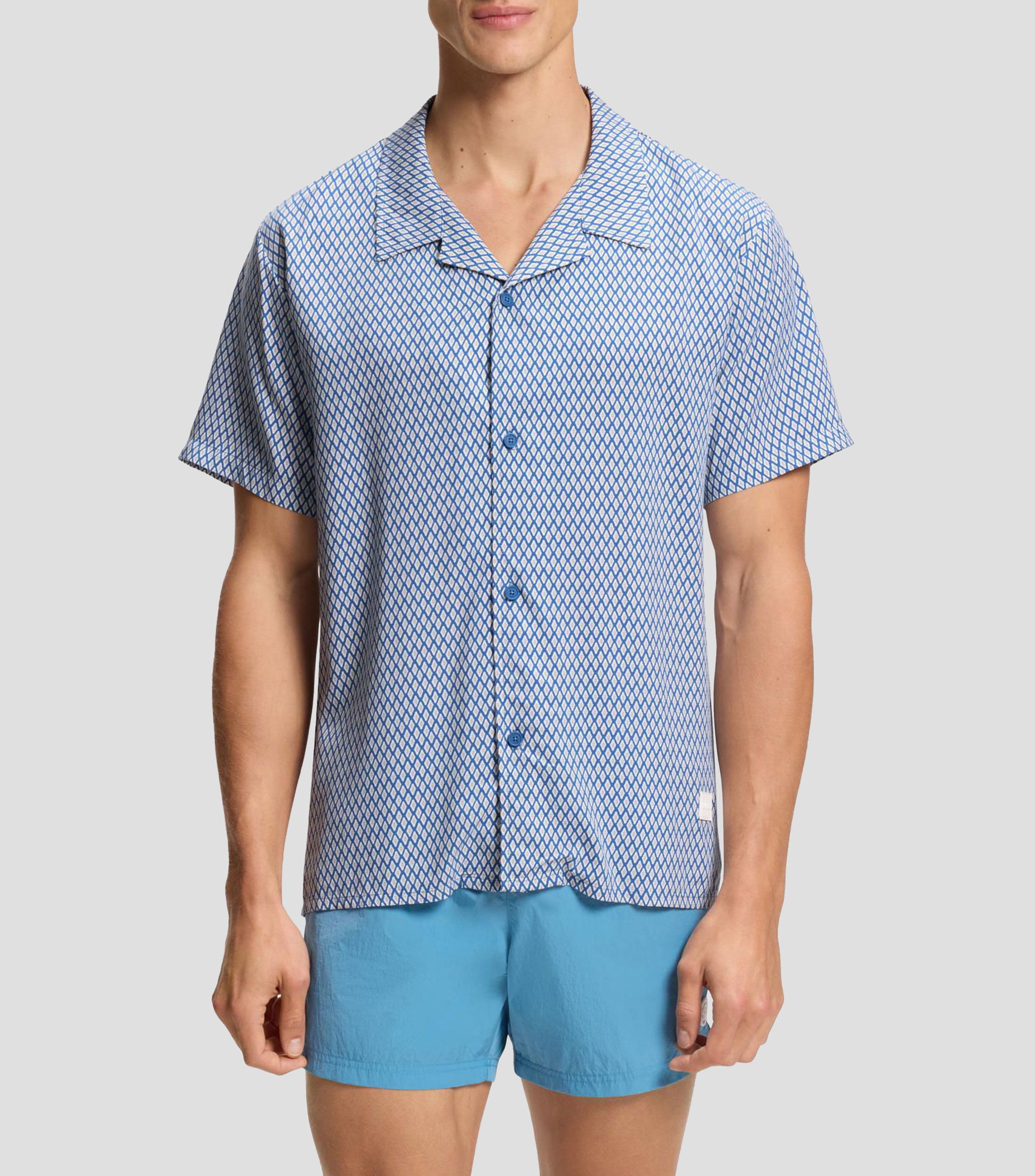 Camisa regular fit con estampado moderno Hombre