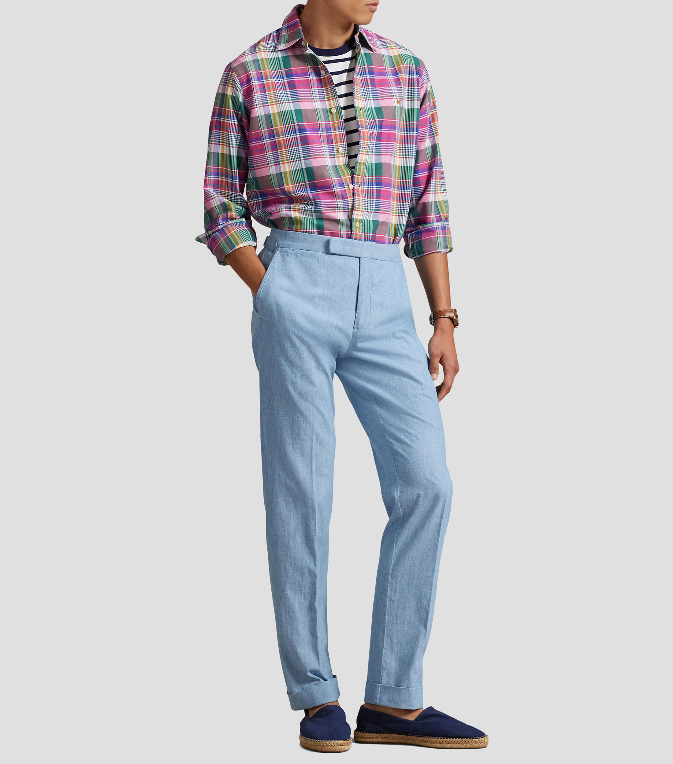 Camisa cuadros manga larga Hombre