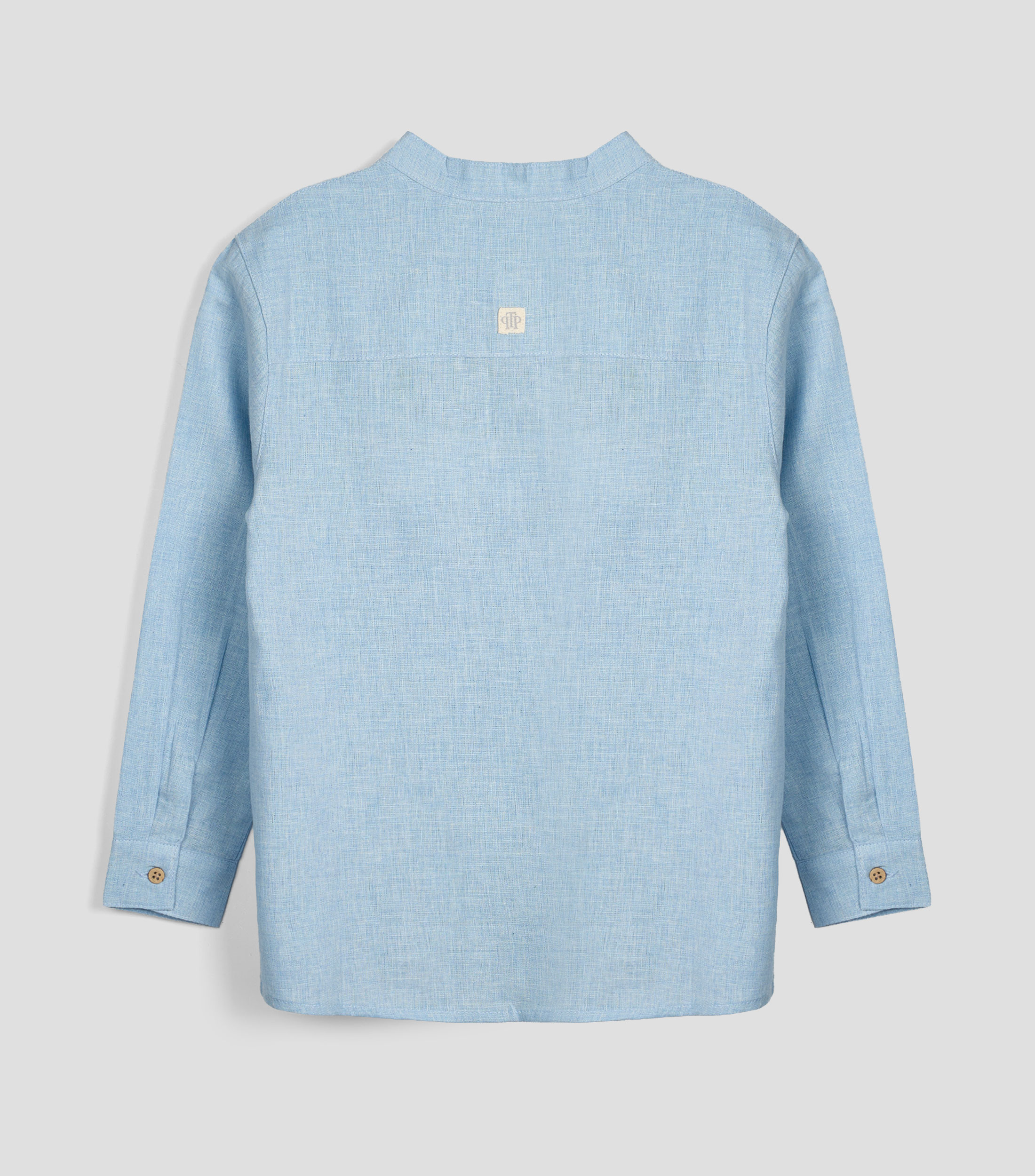 Camisa jaspeada cuello mao manga larga Niño