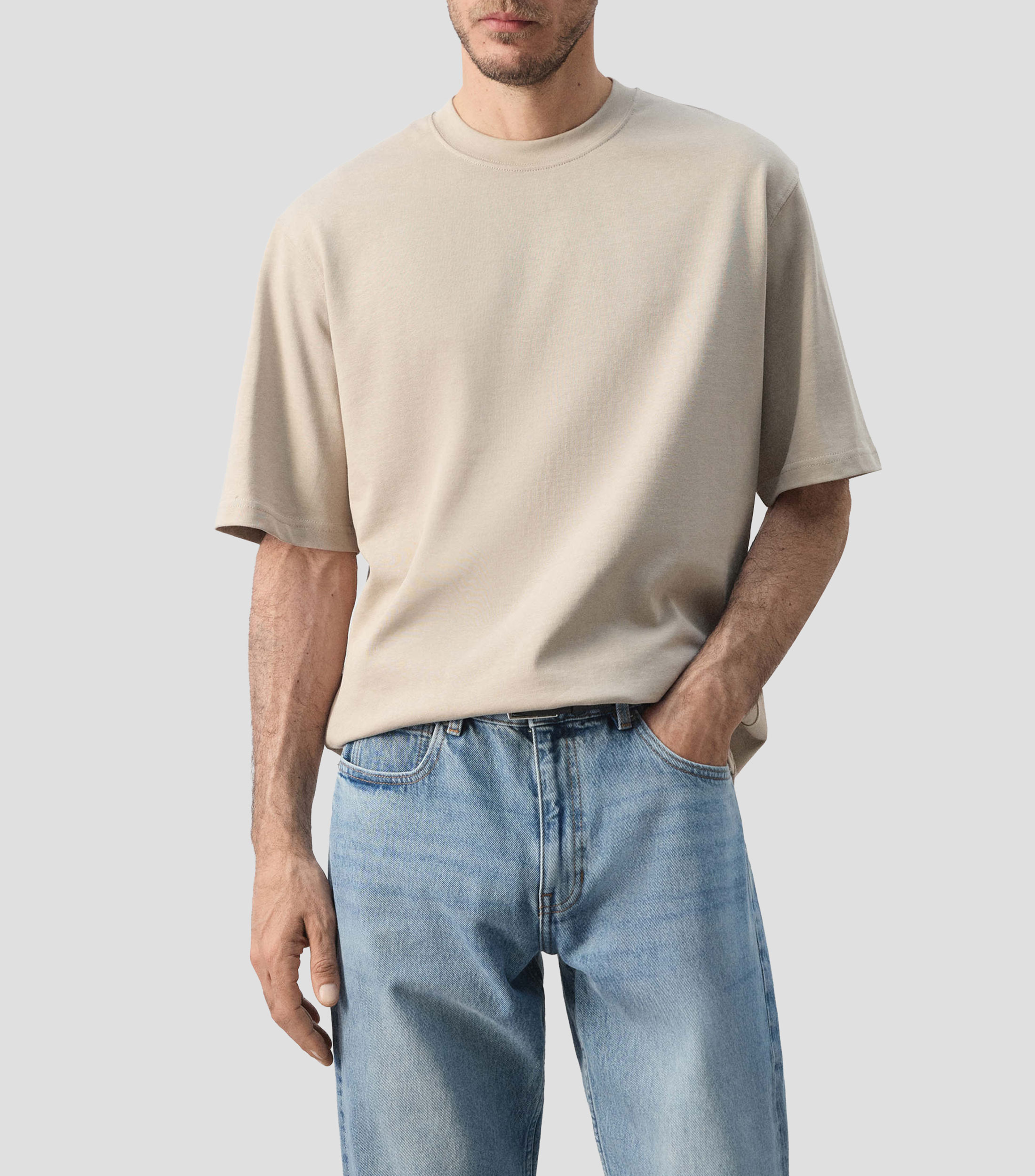 Playera cuello redondo manga corta liso Hombre
