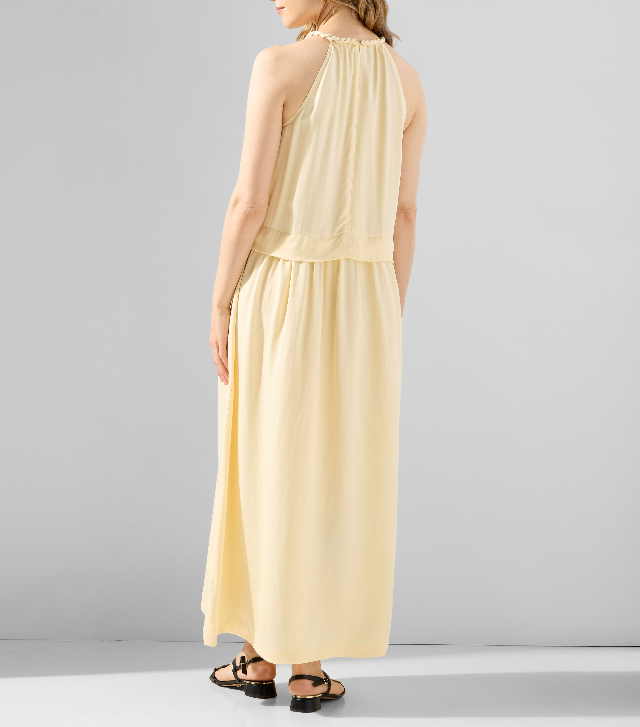 Vestido largo liso Mujer