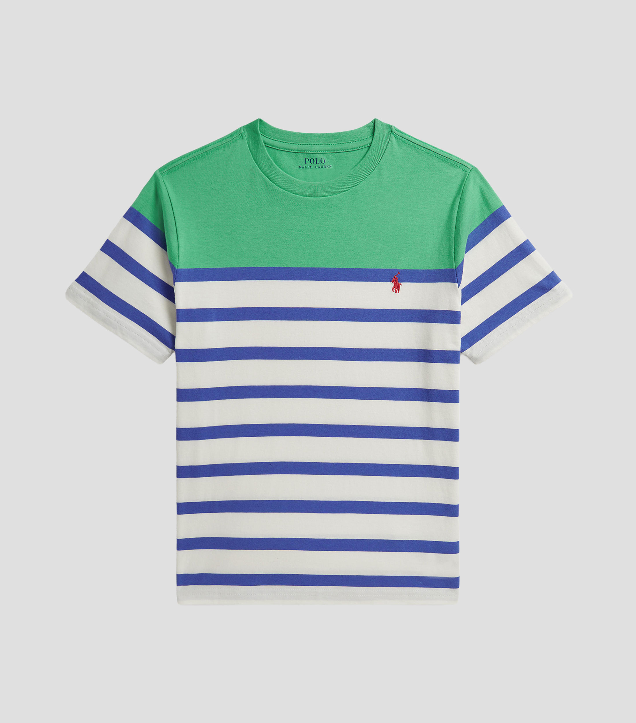 Playera cuello redondo manga corta con rayas Niño