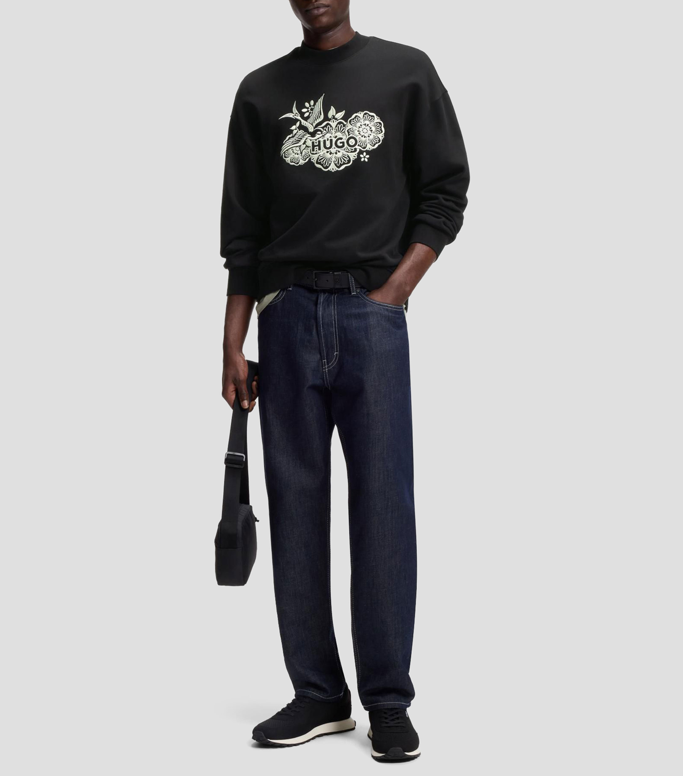 Sudadera de felpa de algodón con ilustración bordada Hombre