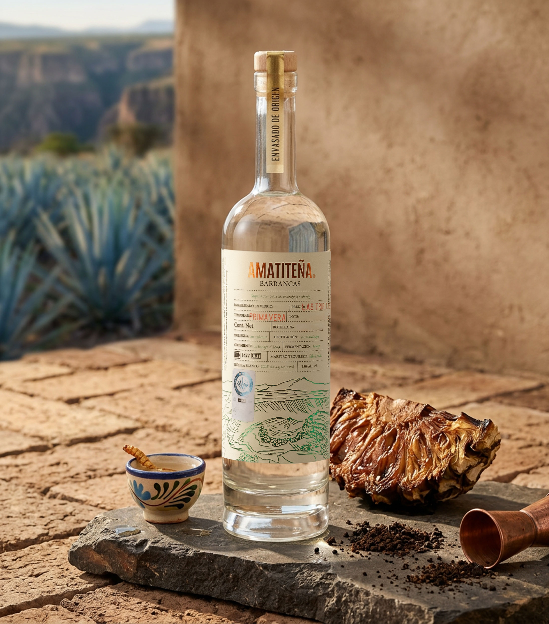 Tequila Blanco Amatiteña Barranca, 700 ml