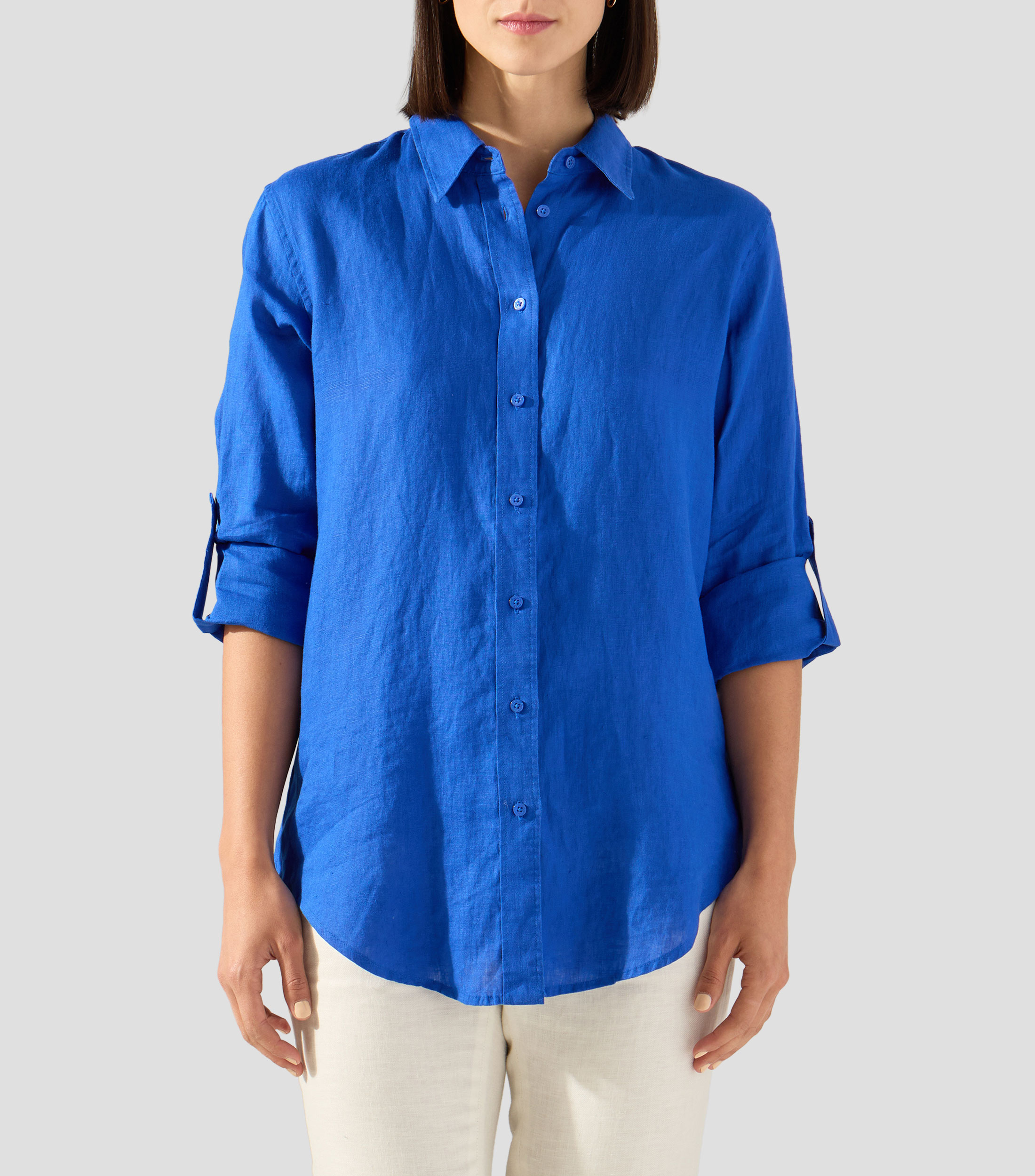 Camisa lisa manga larga Mujer