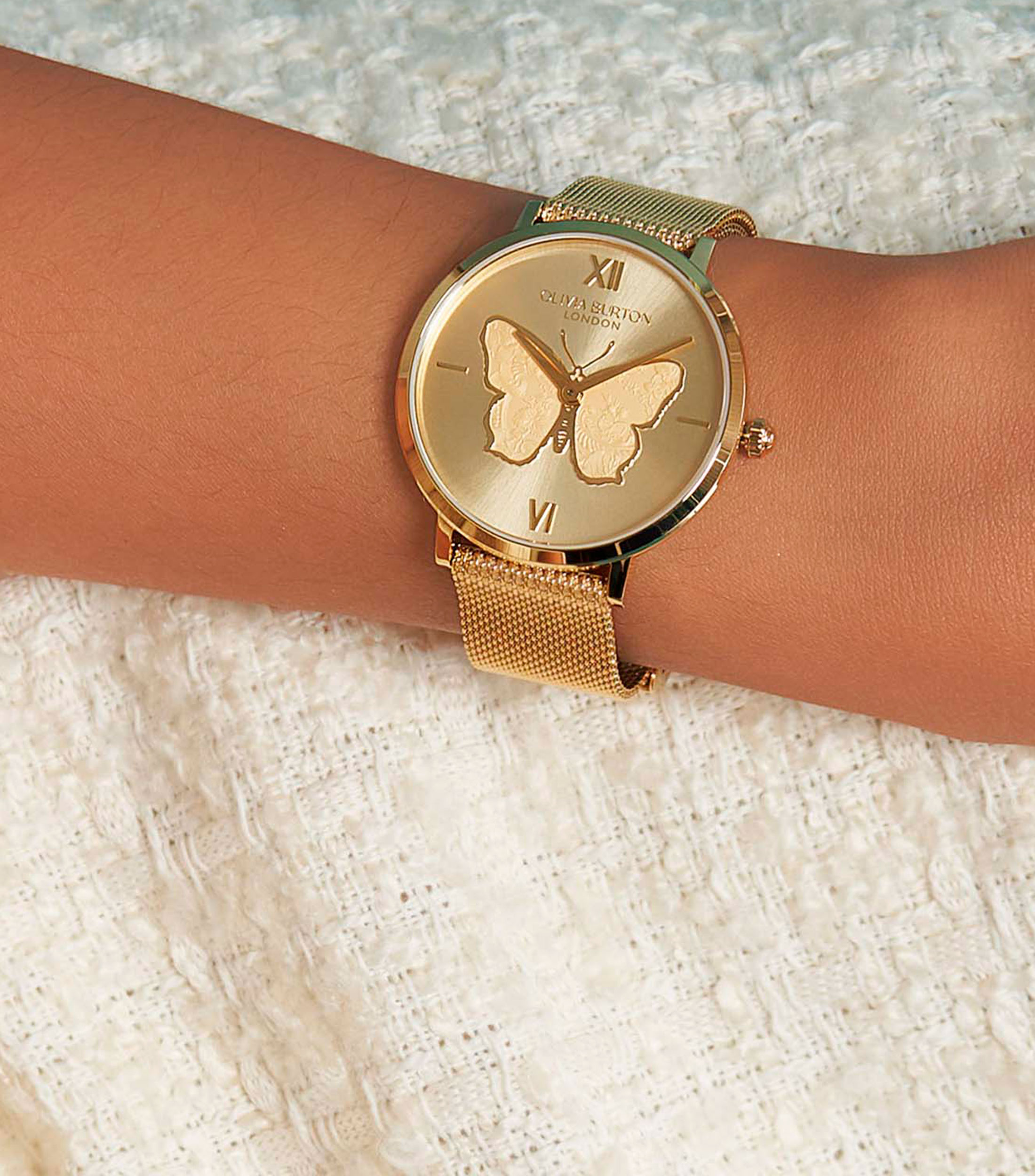 Reloj para mujer Signature Butterfly Casual Dorado