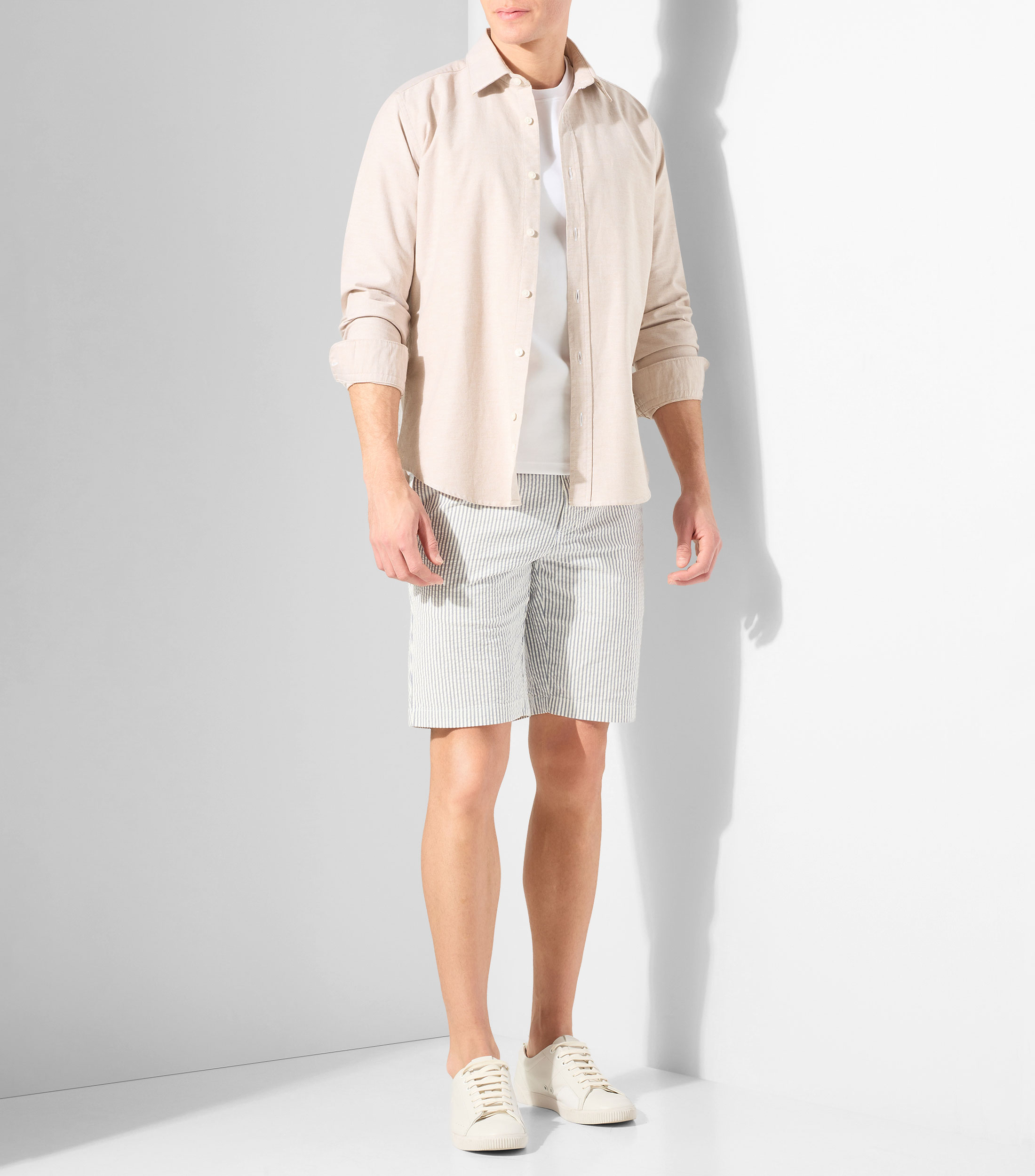 Camisa lisa con manga larga Hombre