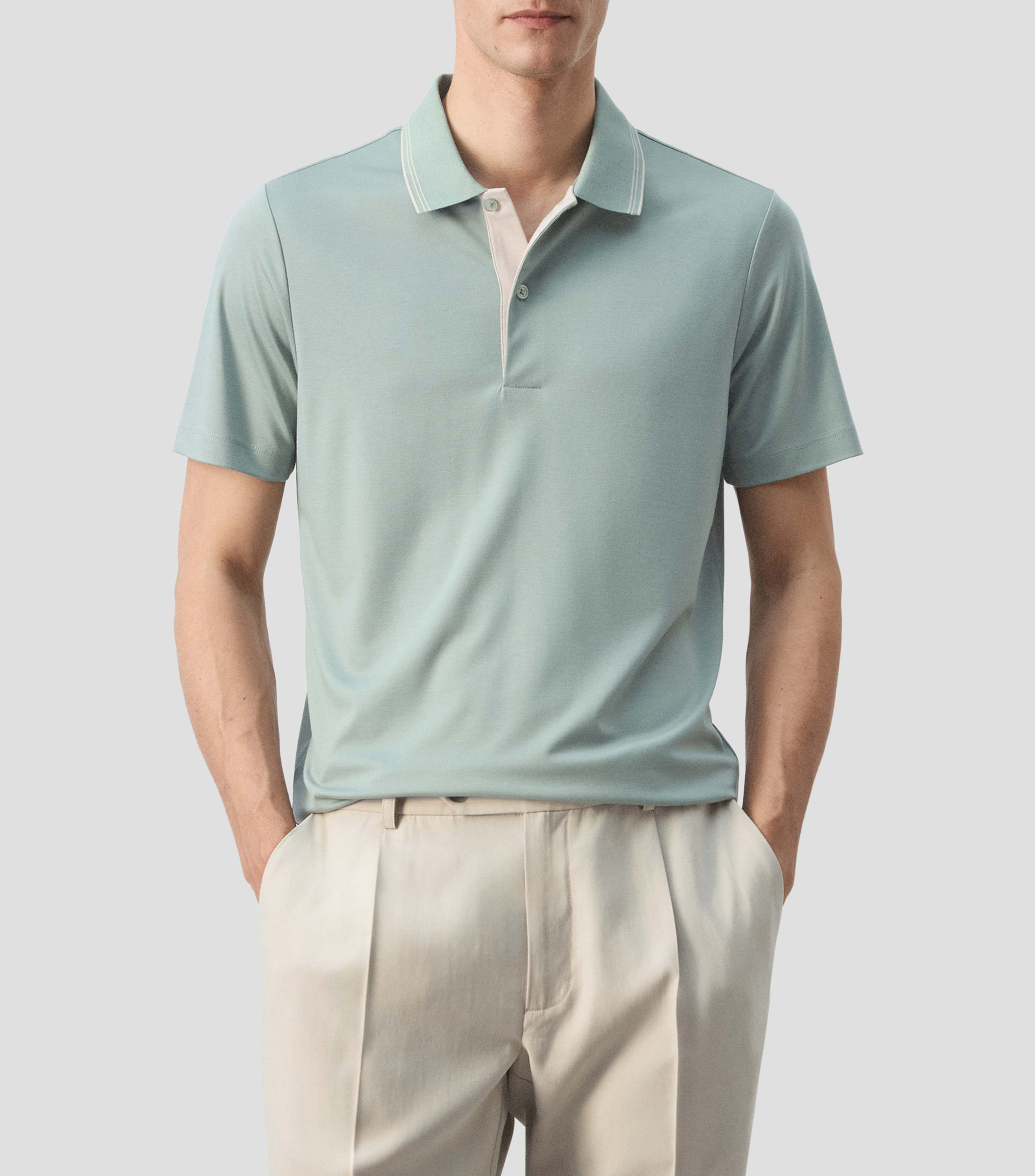 Playera tipo Polo manga corta liso Hombre