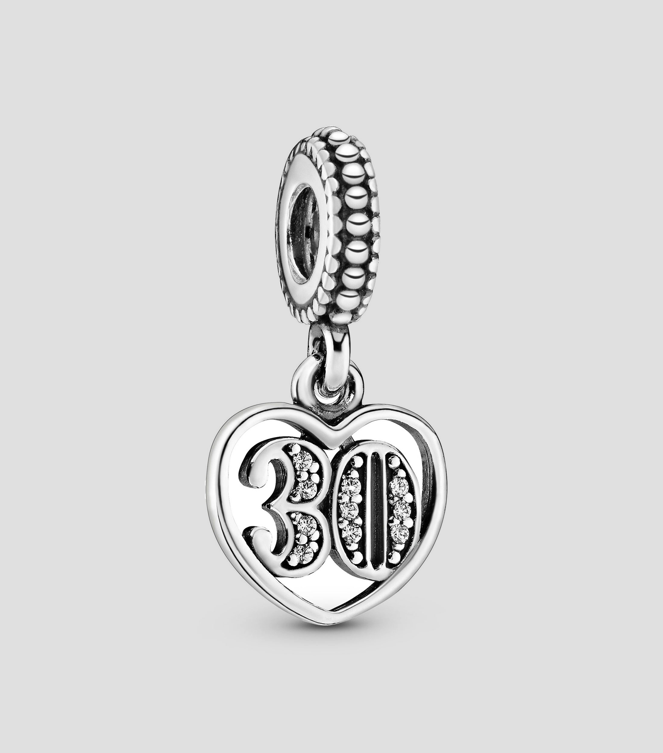 Charm Corazón en Plata .925 con Circonias Mujer