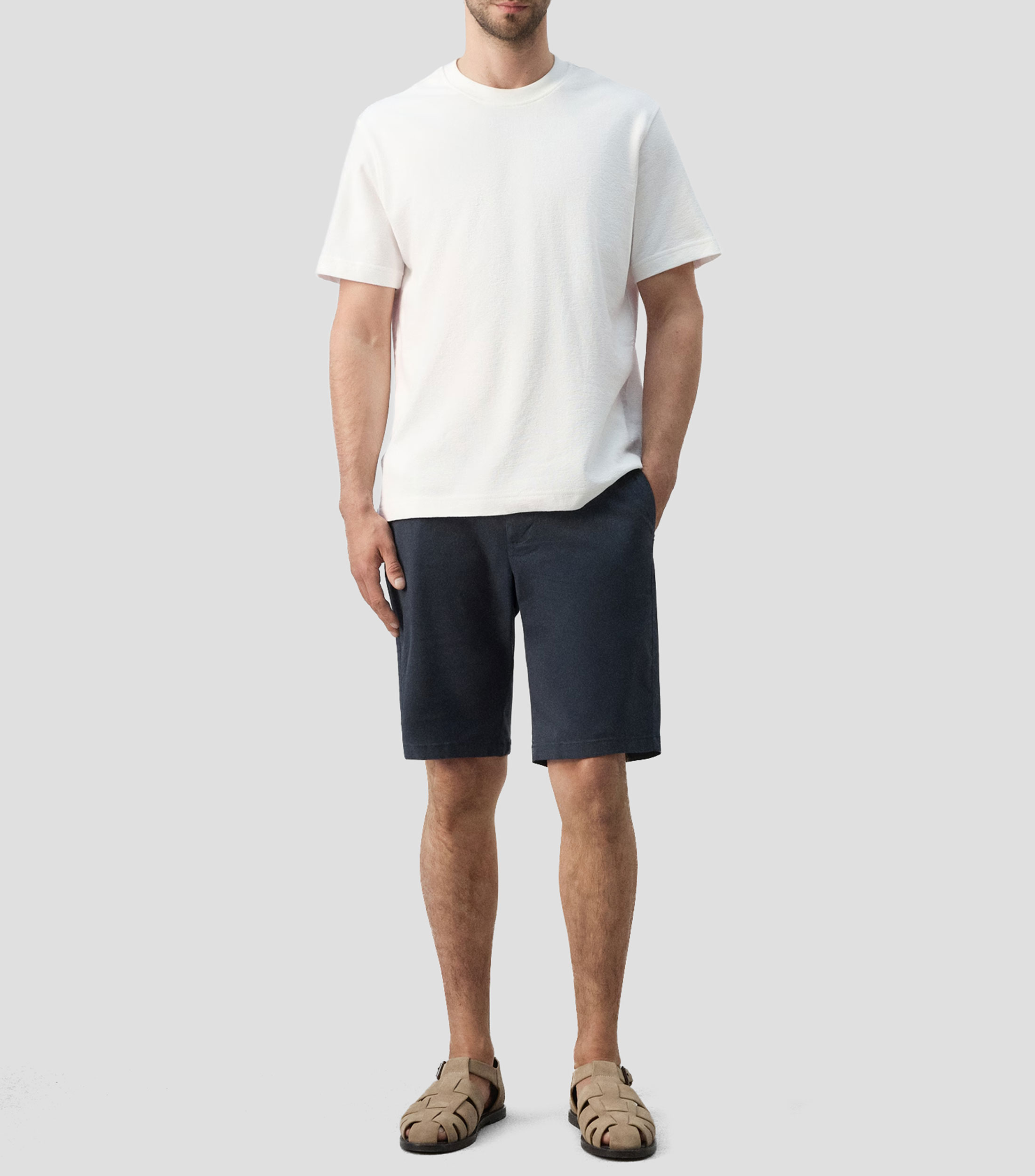 Playera cuello redondo manga corta lisa Hombre