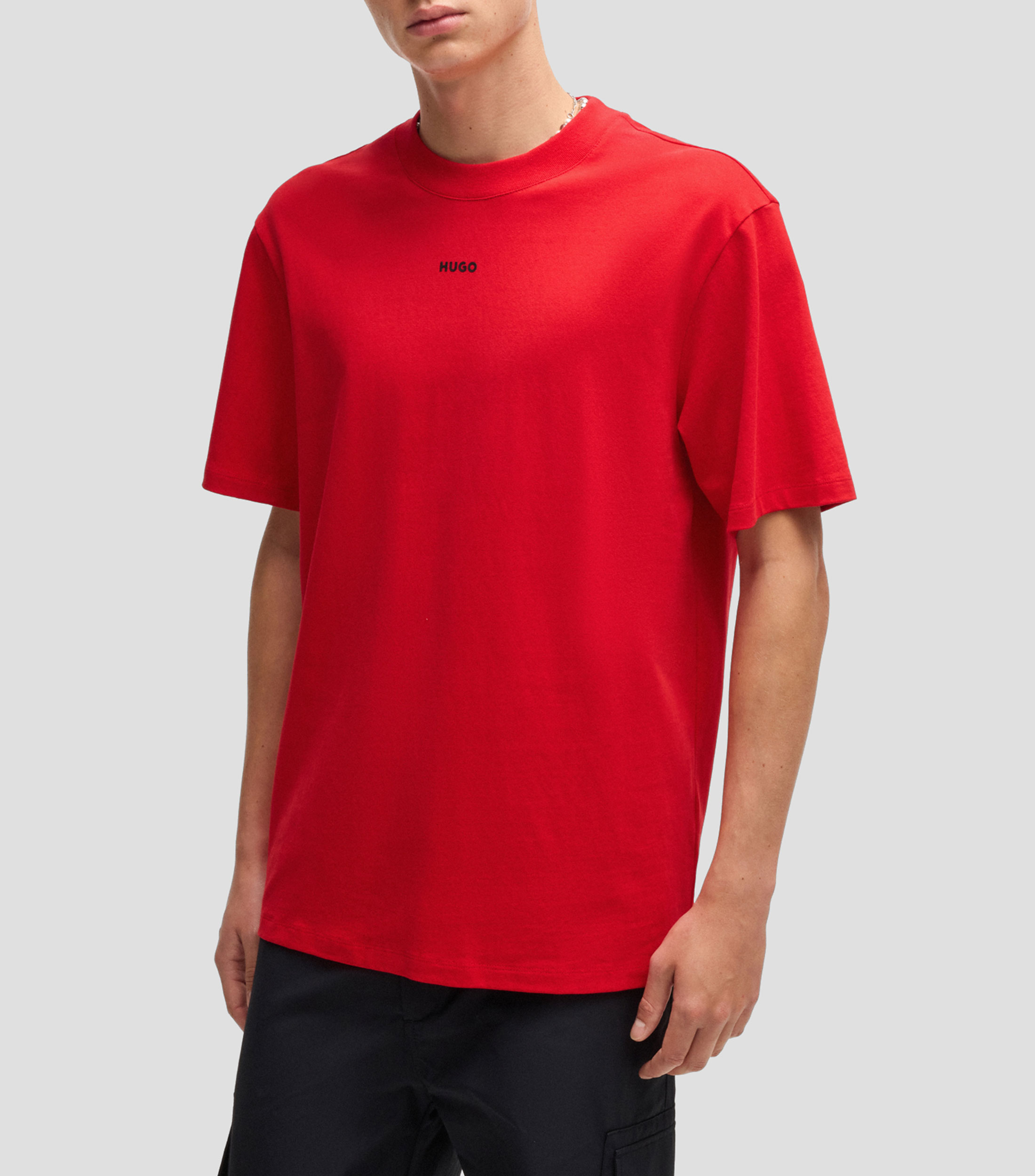 Playera relaxed fit en algodón con logo estampado Hombre
