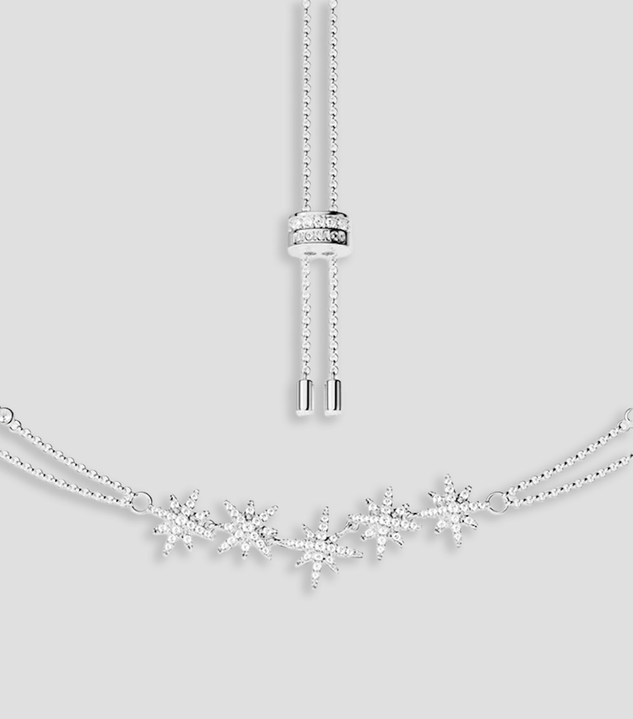 Collar Meteorites con doble cadena con circonia Mujer