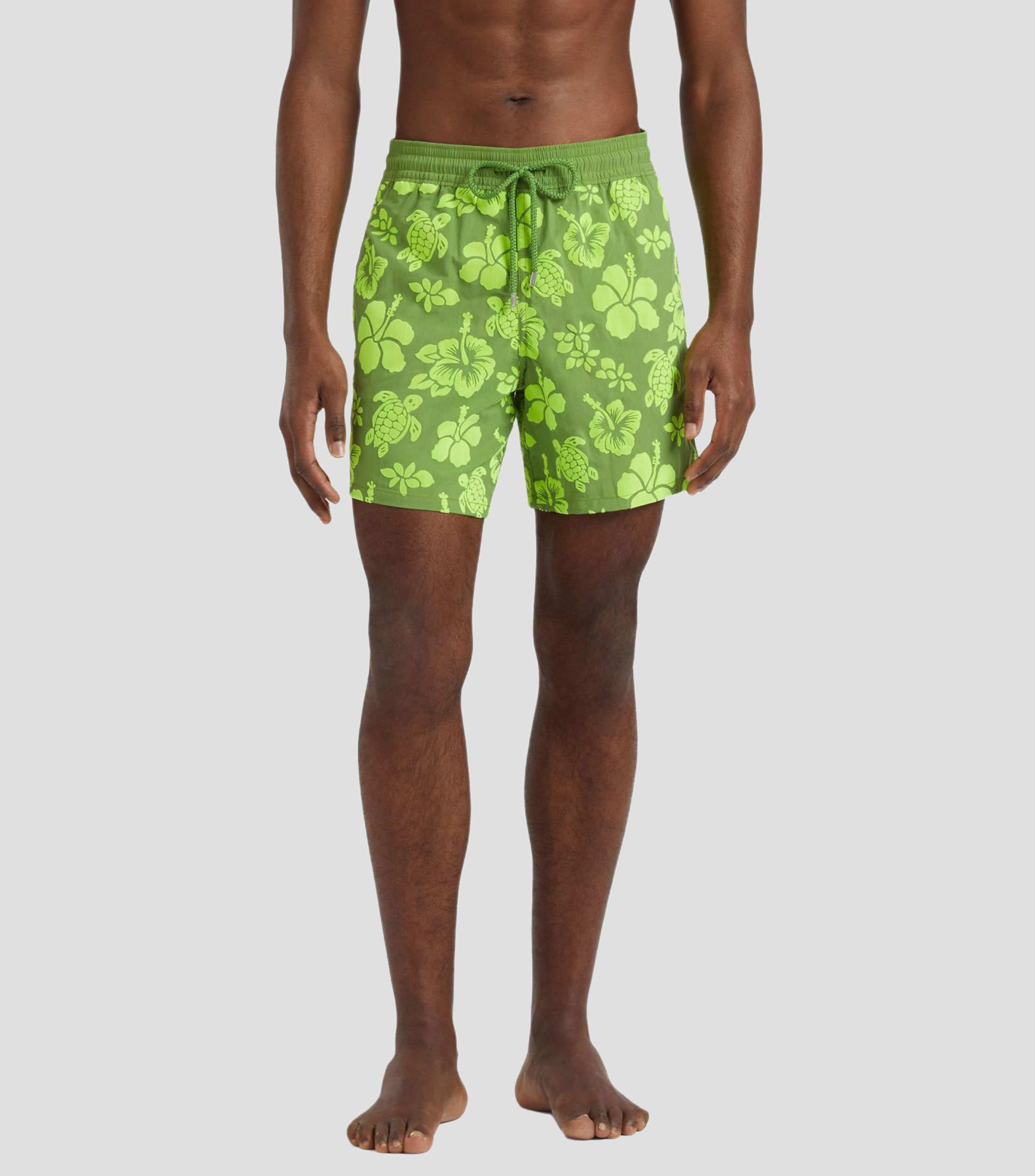 Traje de baño corto Tortugas tropicales estampado Hombre