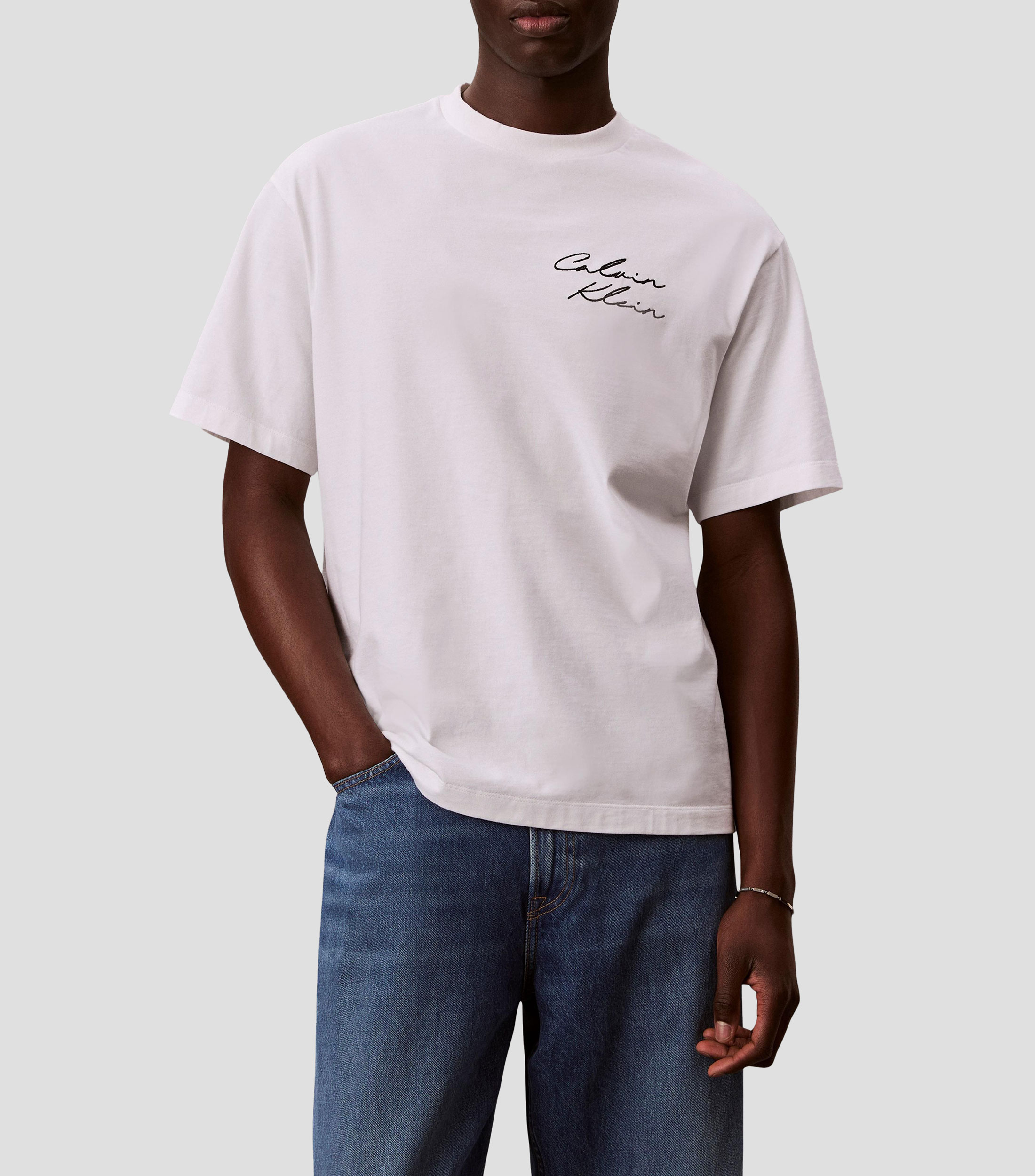 Playera cuello redondo manga corta estampada Hombre