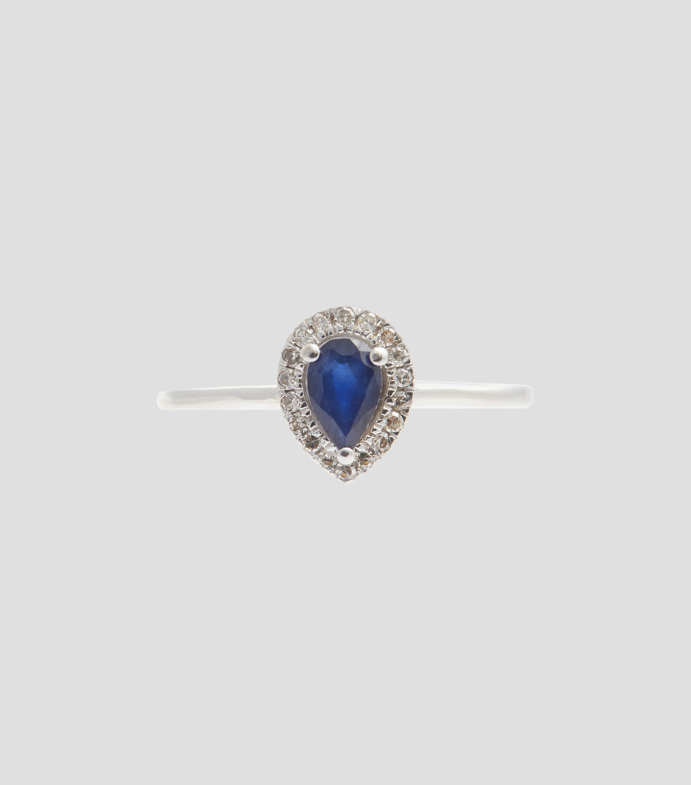 Anillo en oro blanco de 14 Kts Mujer