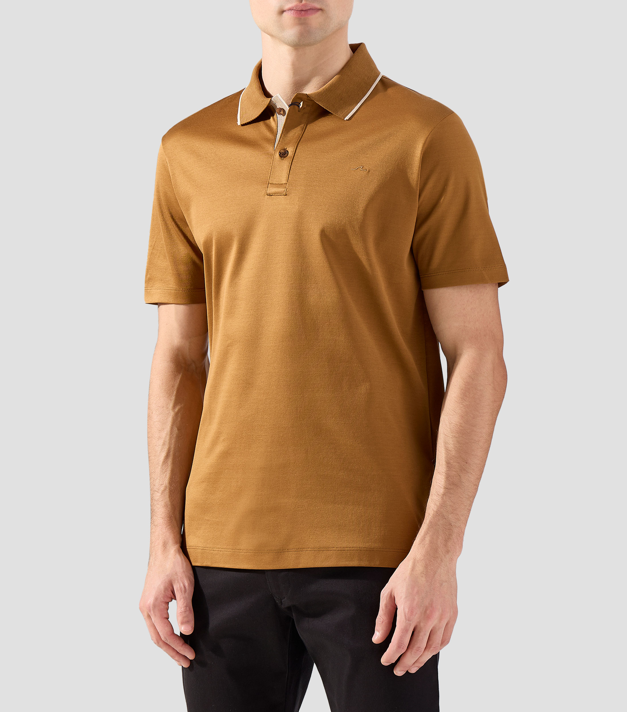 Playera tipo polo con manga corta lisa Hombre