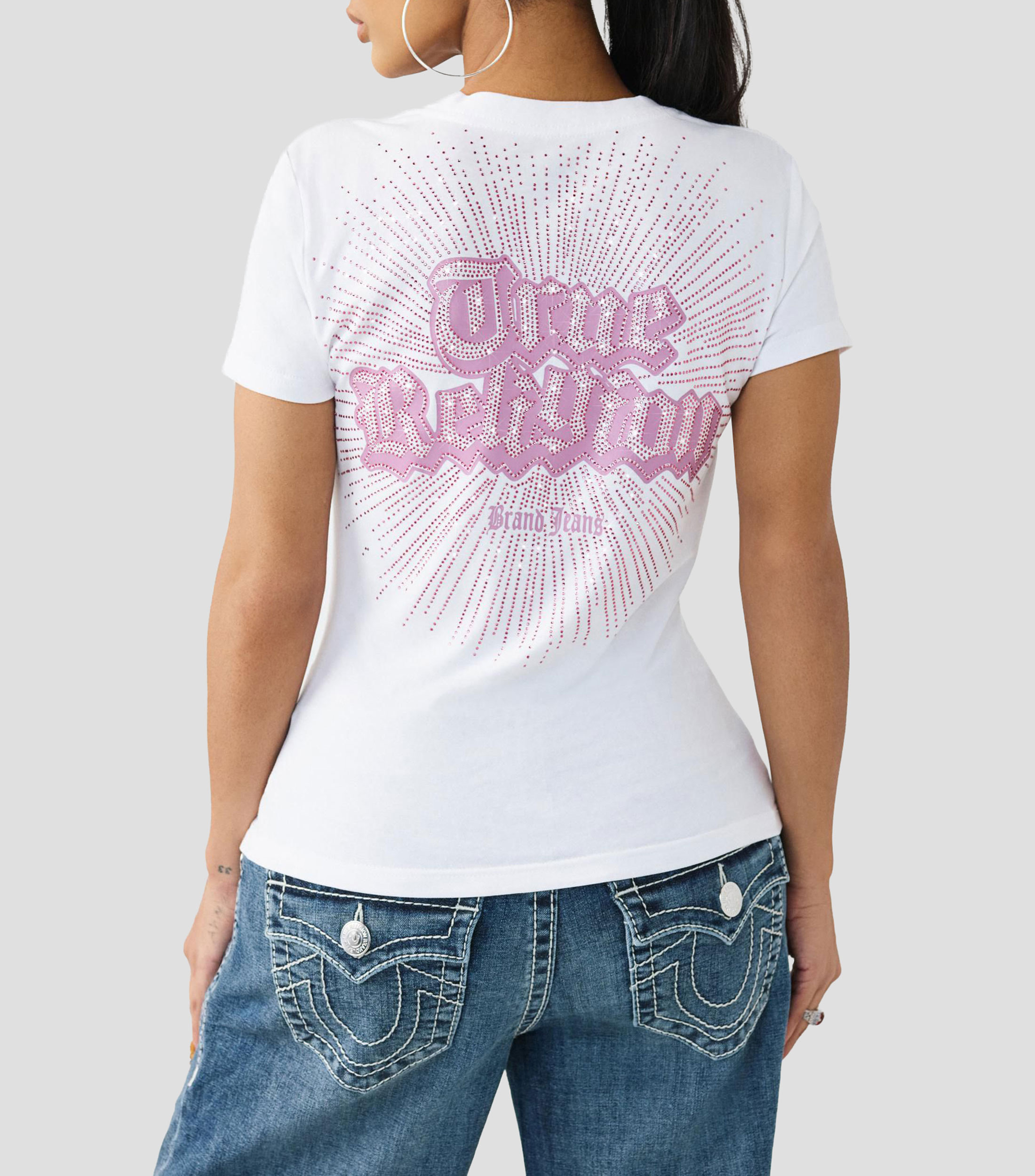 Playera cuello V manga corta fantasía Mujer