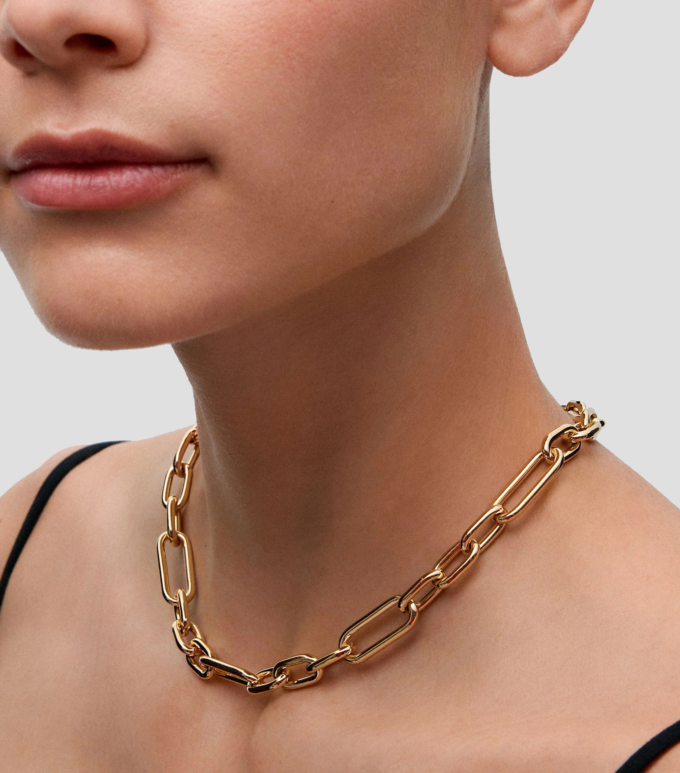 Collar eslabonado en oro 18 Kilates Mujer