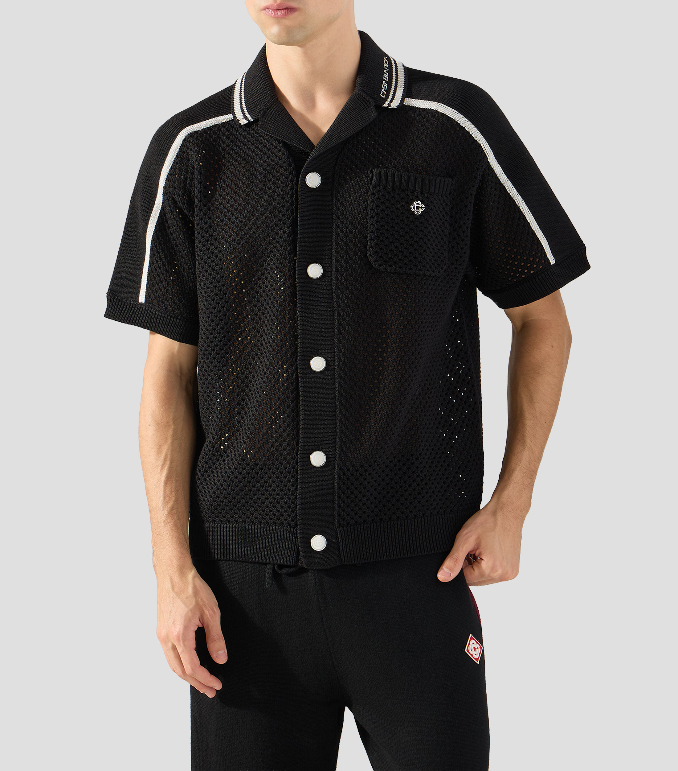 Camisa lisa con manga corta Hombre