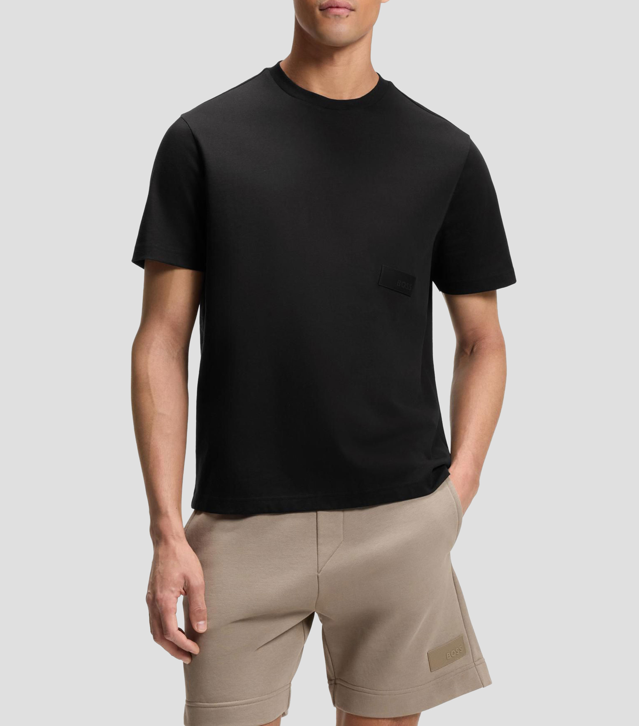 Playera Boss relaxed en punto de algodón Hombre