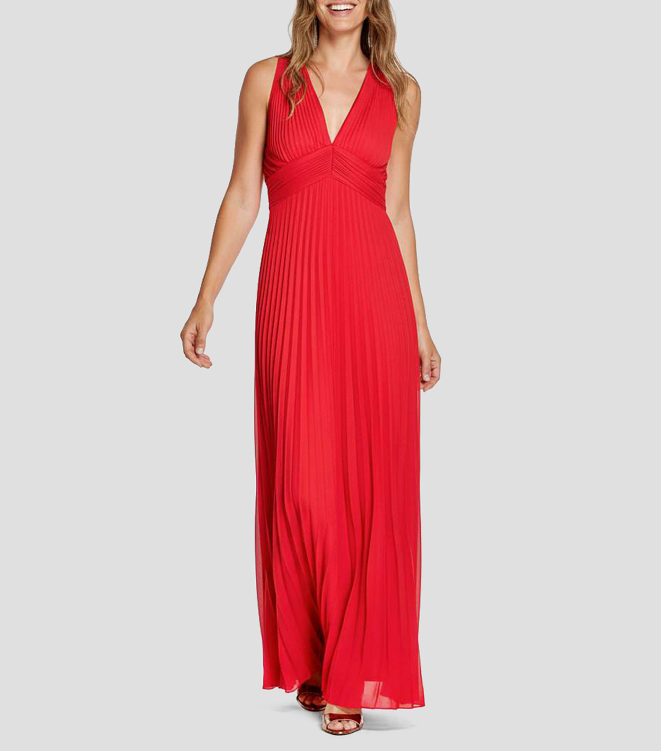 Vestido largo liso Mujer