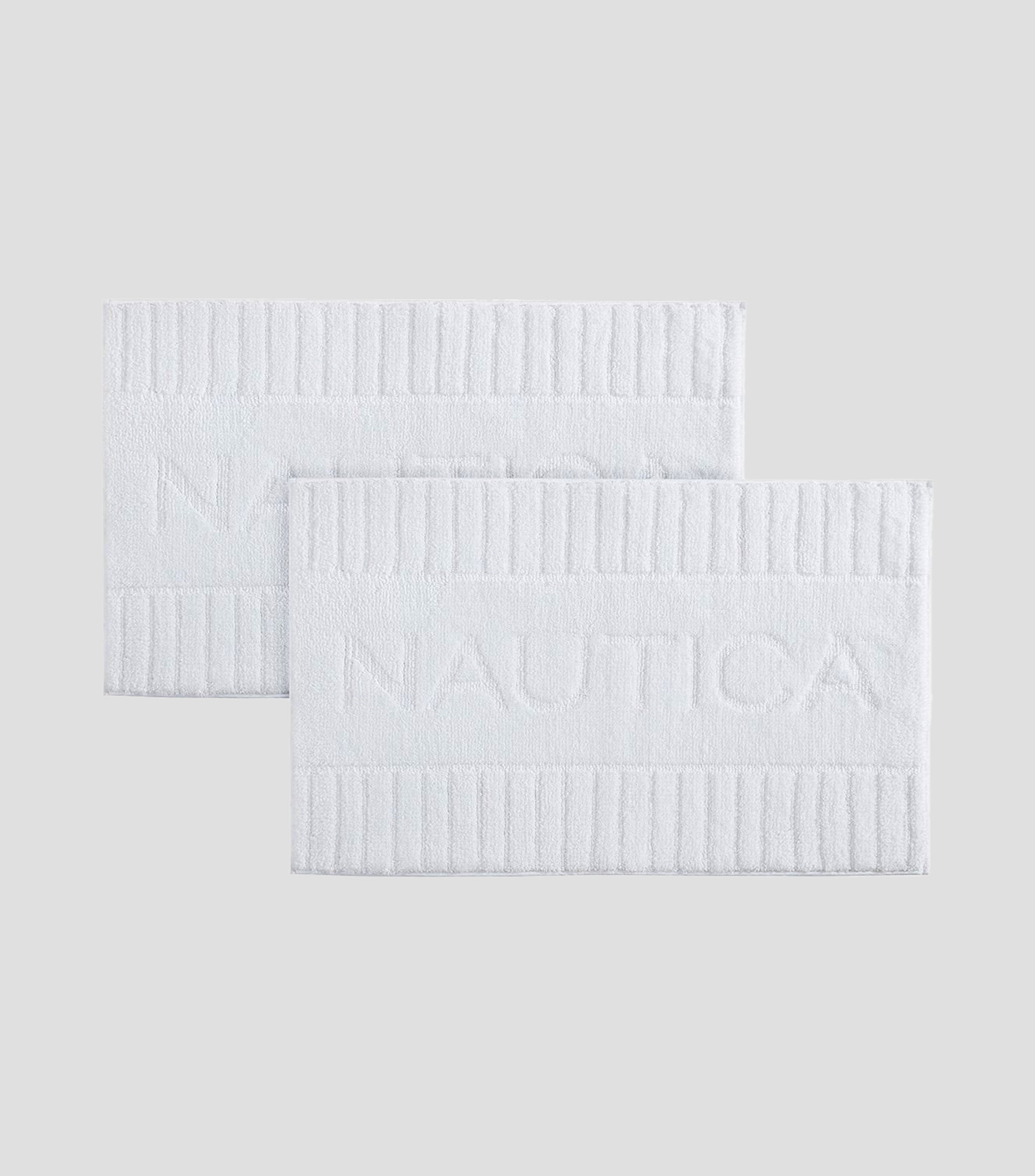 Tapete de baño tipo toalla Navy Estándar blanco rectangular
