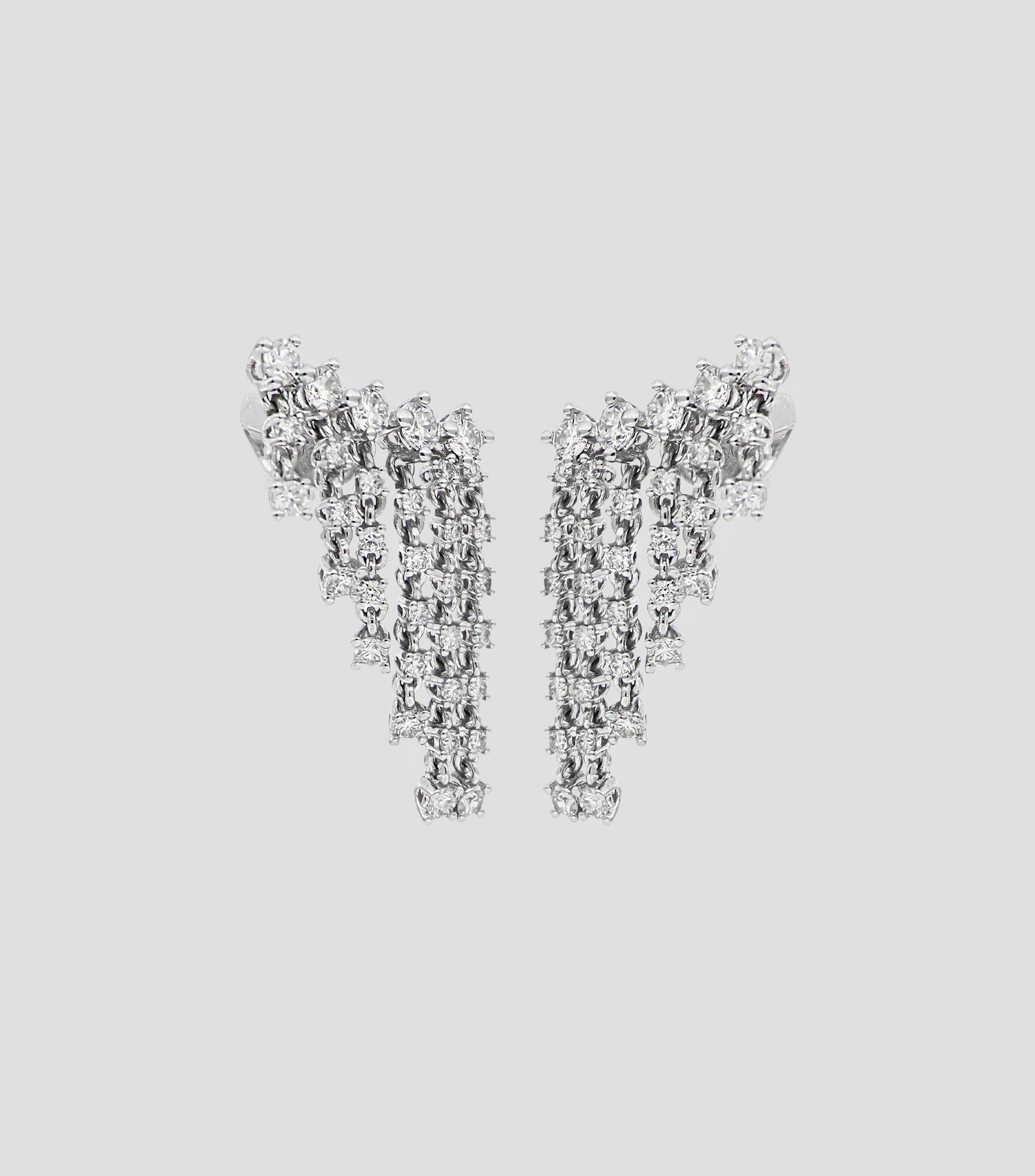 Aretes en oro blanco de 14 kilates Mujer
