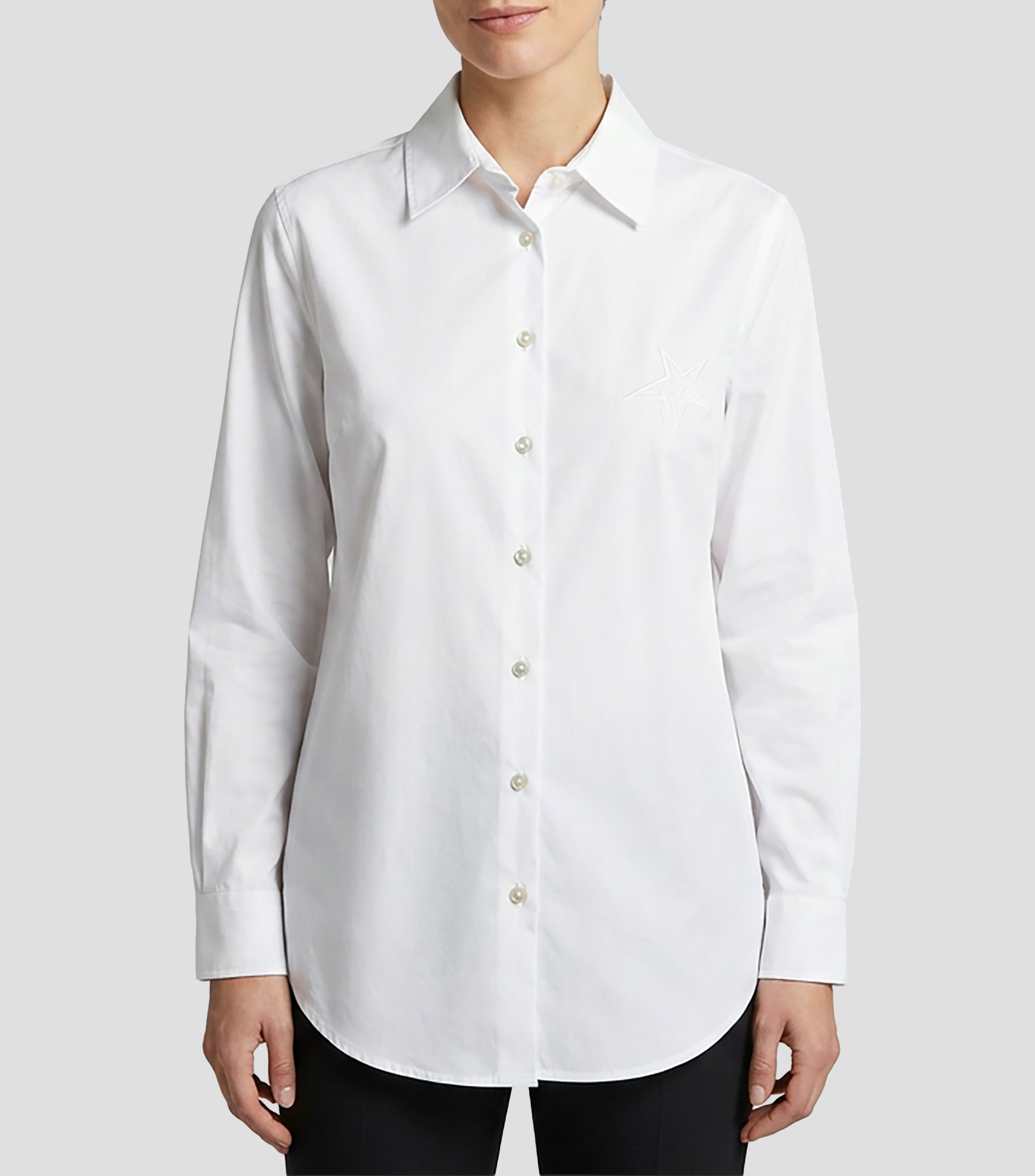 Camisa lisa manga larga Mujer