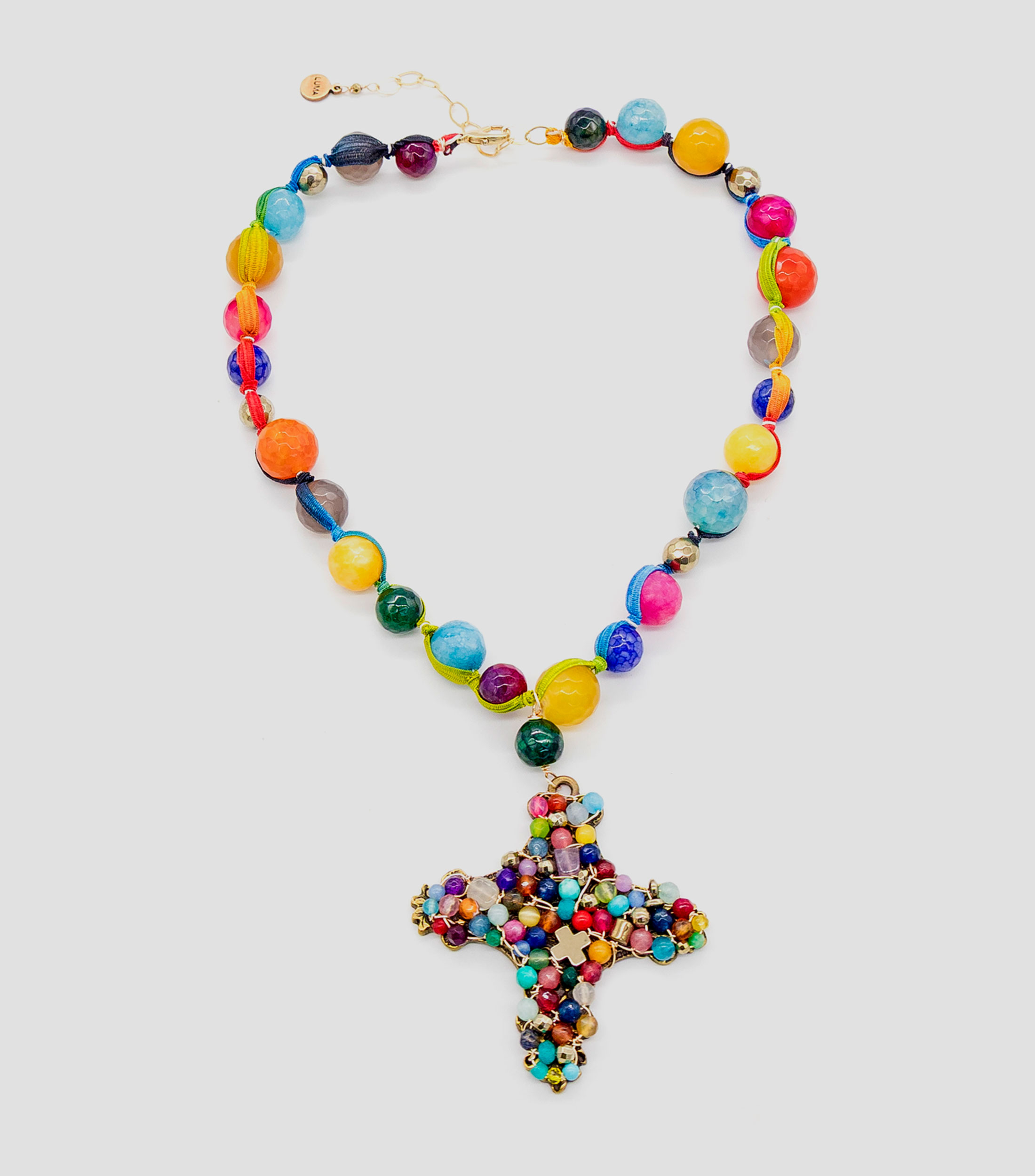 Collar con piedras multicolor Mujer