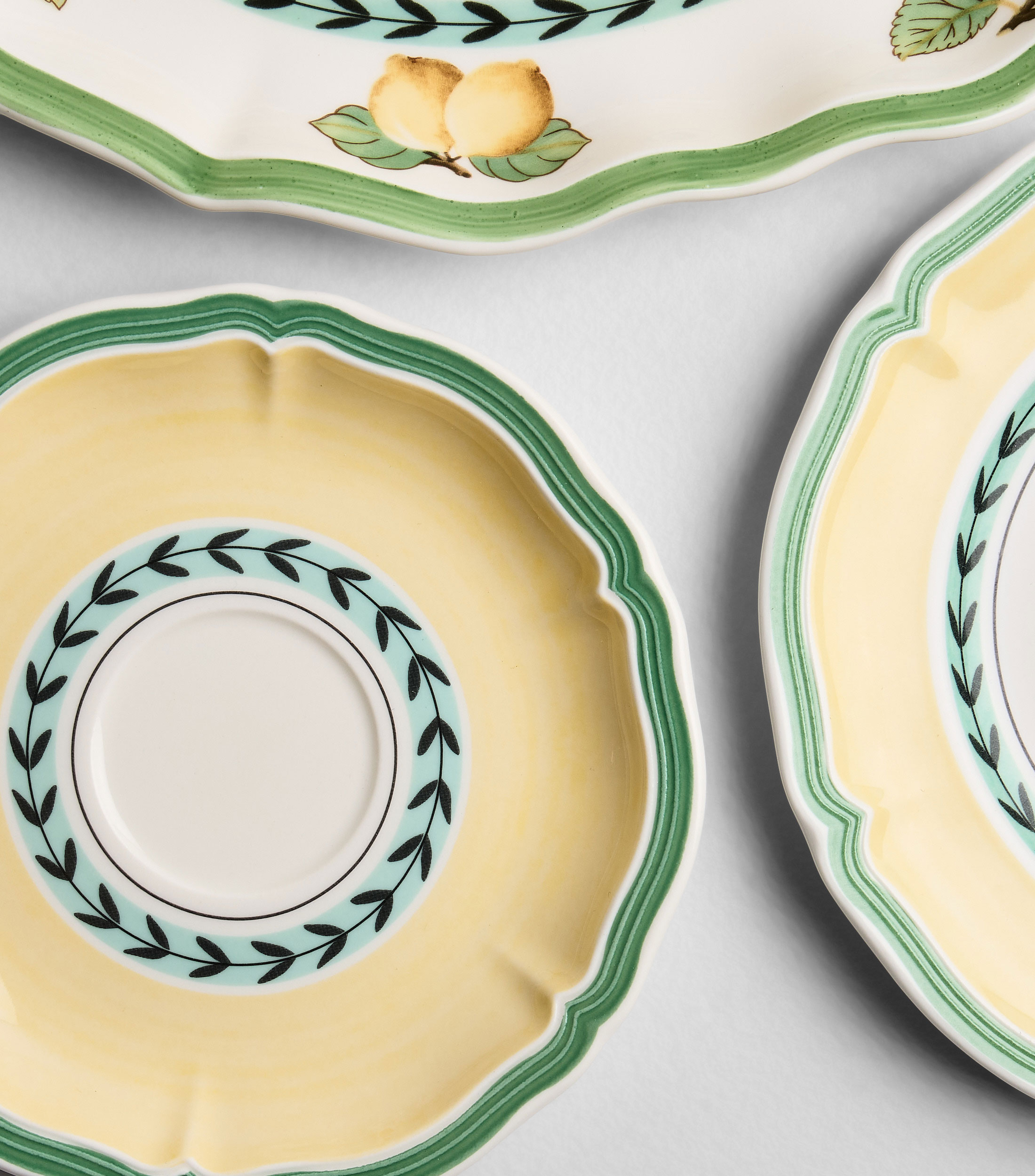 Plato para Taza de Te French Garden Fleurence con hojas