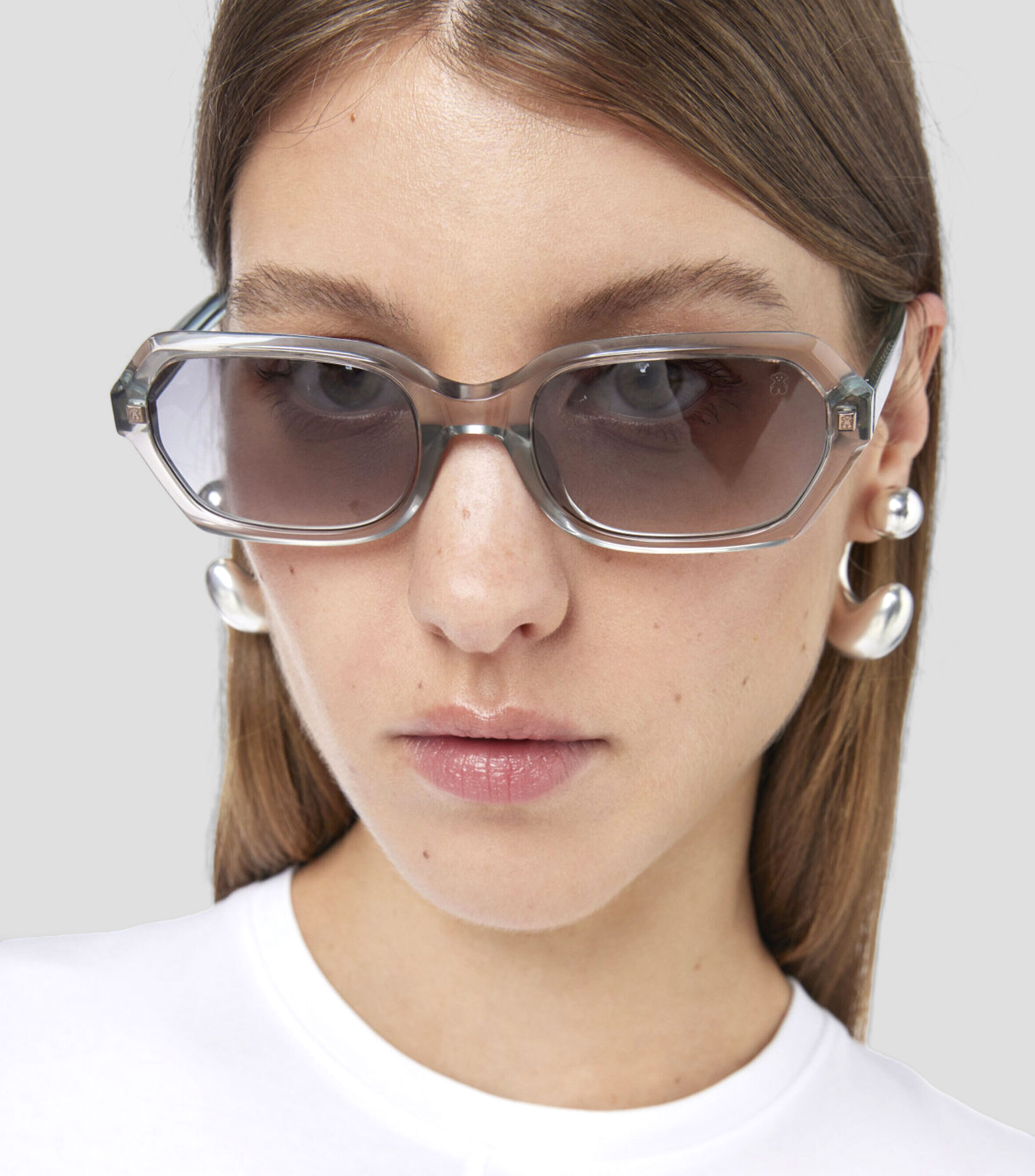 Lentes de sol rectangulares Pale Oval verde Mujer