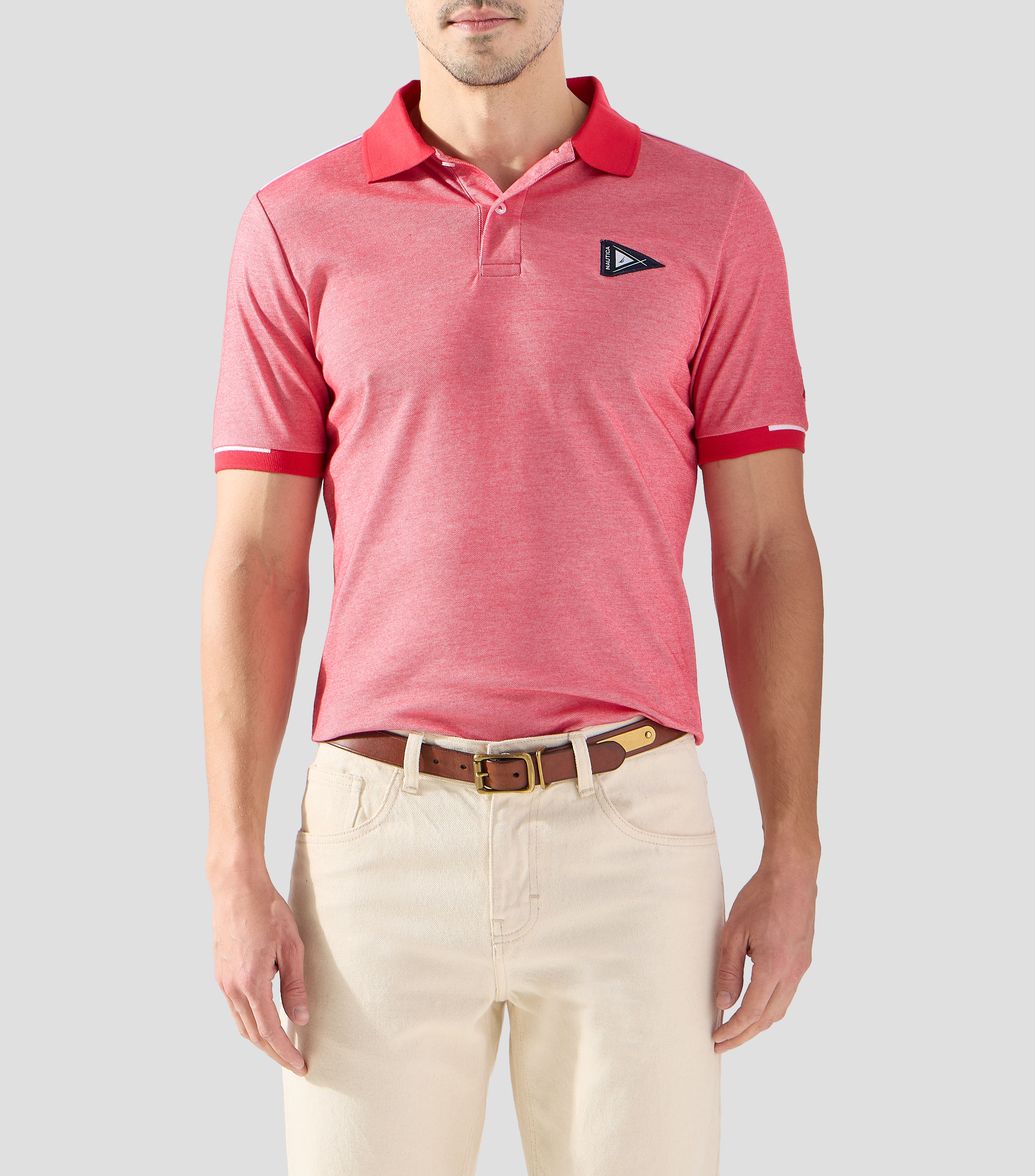 Playera tipo polo manga corta lisa Hombre
