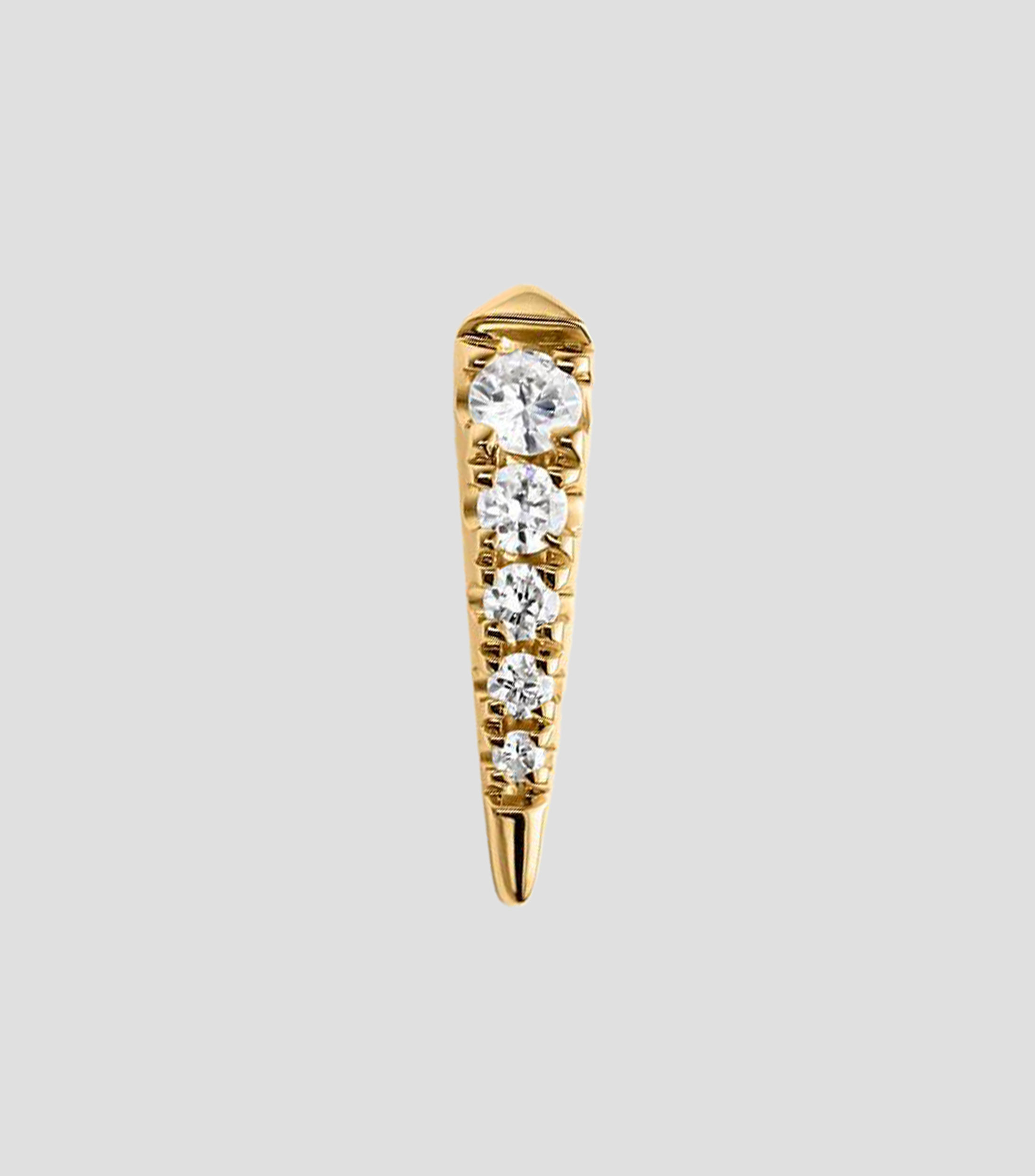 Pendiente individual en oro amarillo de 18 kilates con diamantes Skin Alive Mujer
