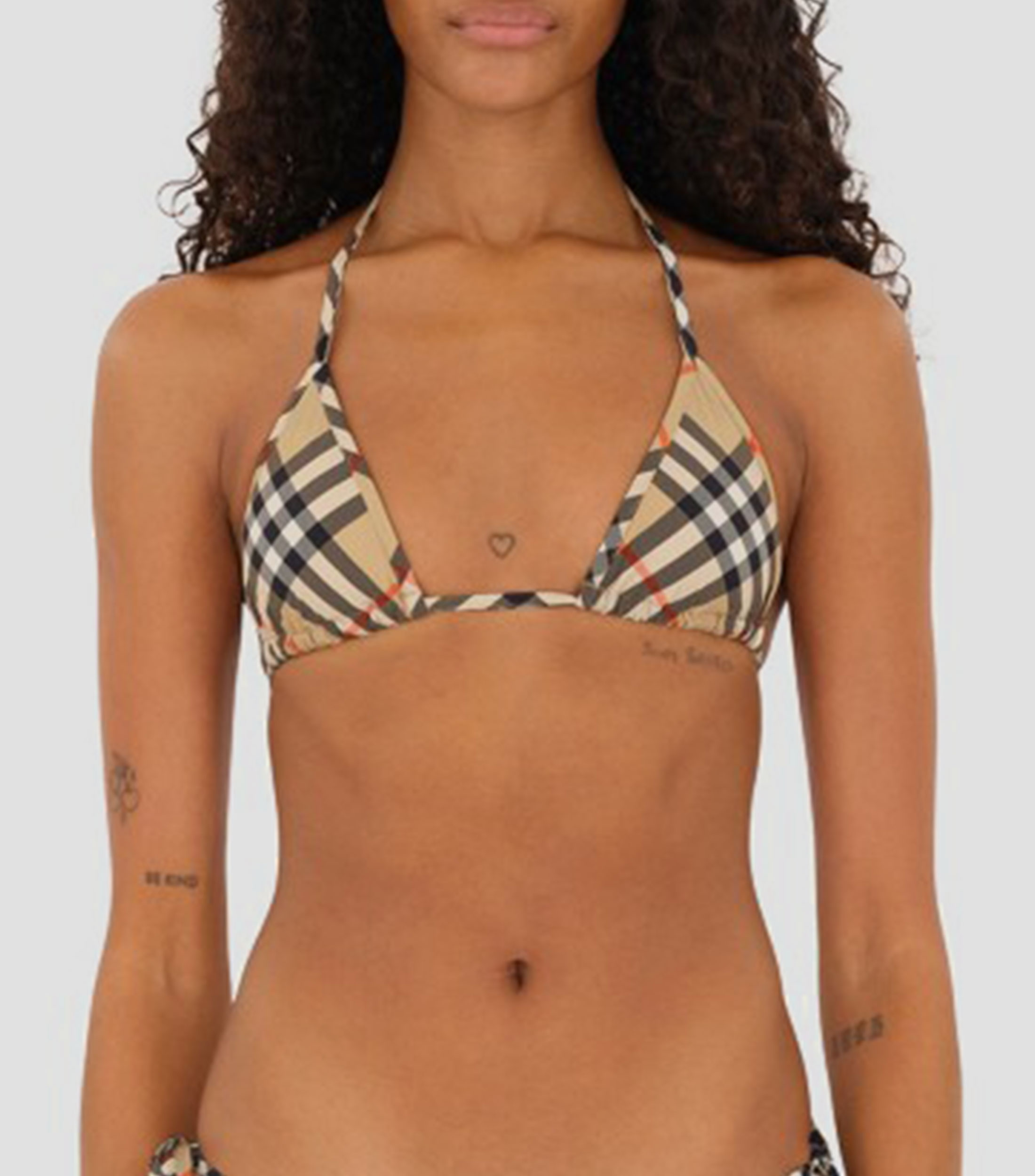 Bikini top cuadros Mujer