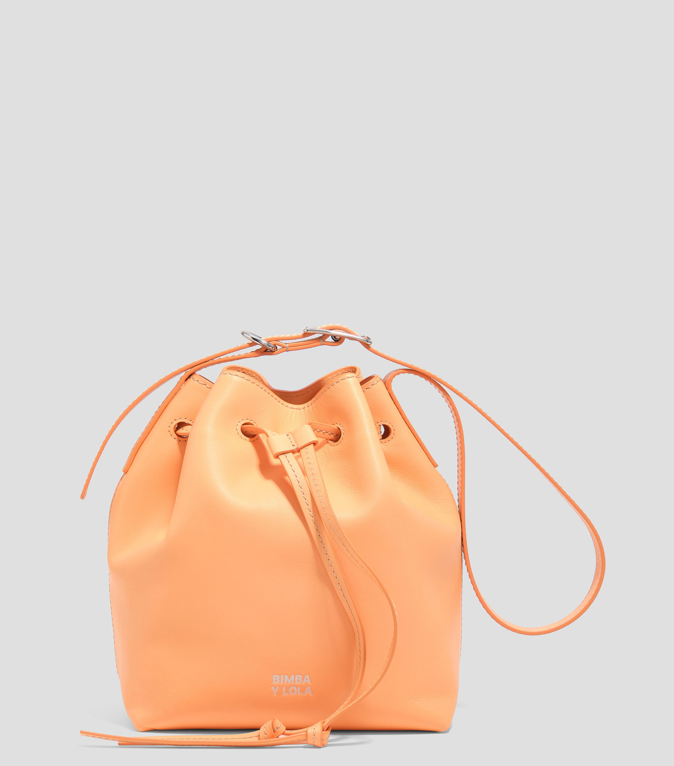 Bolsa bucket Carlino grande piel naranja sorbete Mujer