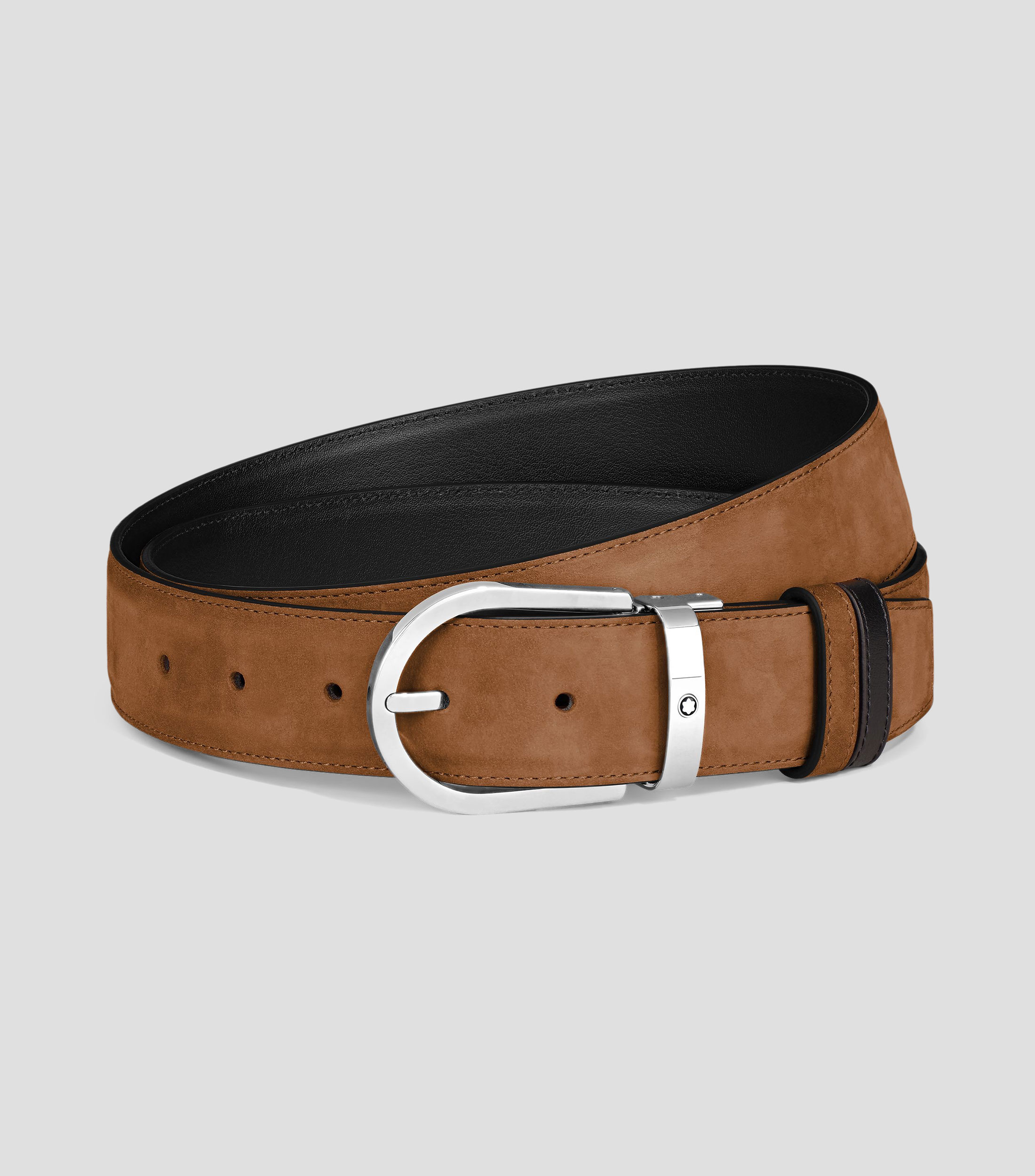 Cinturón reversible Horseshoe de 35 mm en piel de ante Hombre