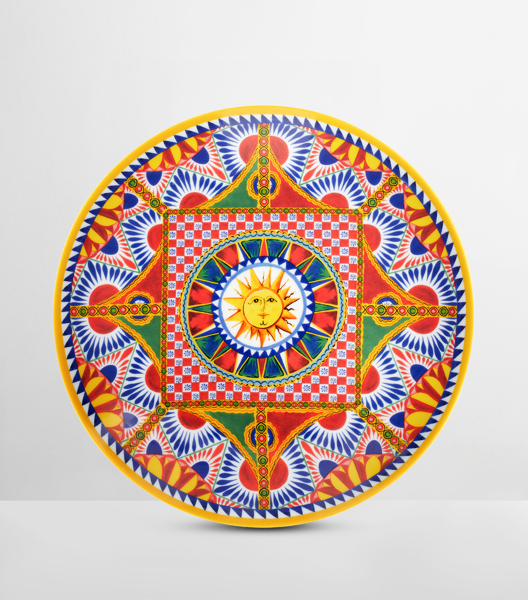 Set 2 platos llanos Carreto Sole pintado