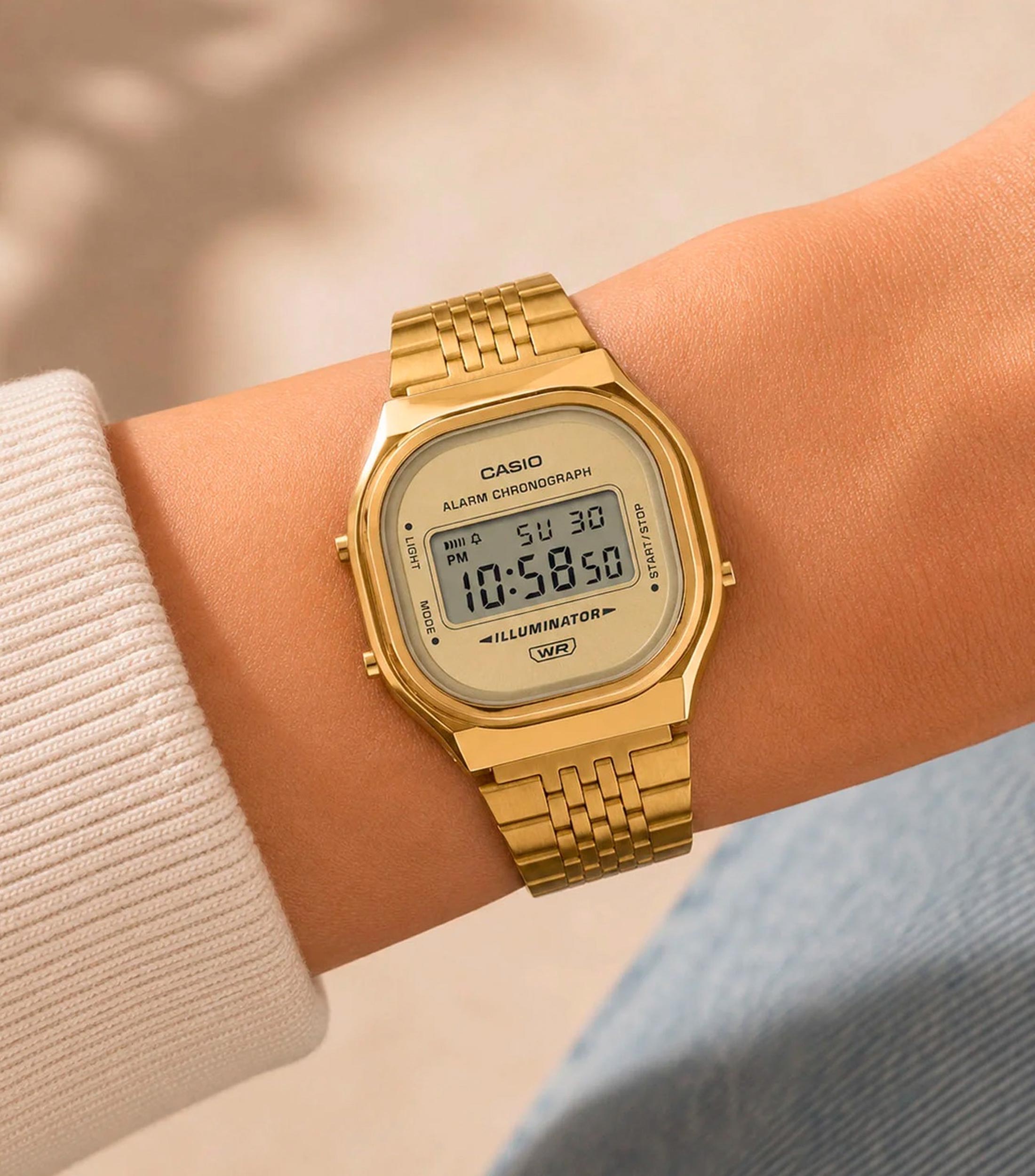 Reloj Unisex Casio Vintage Clásico Casual Dorado, Dorado