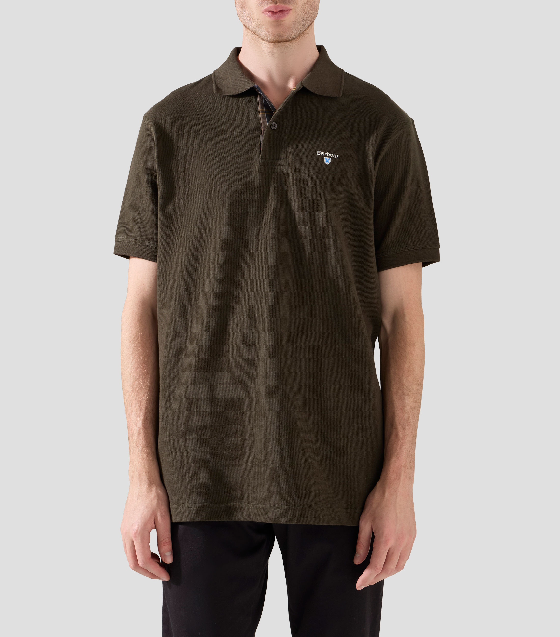 Playera tipo polo manga corta lisa Hombre