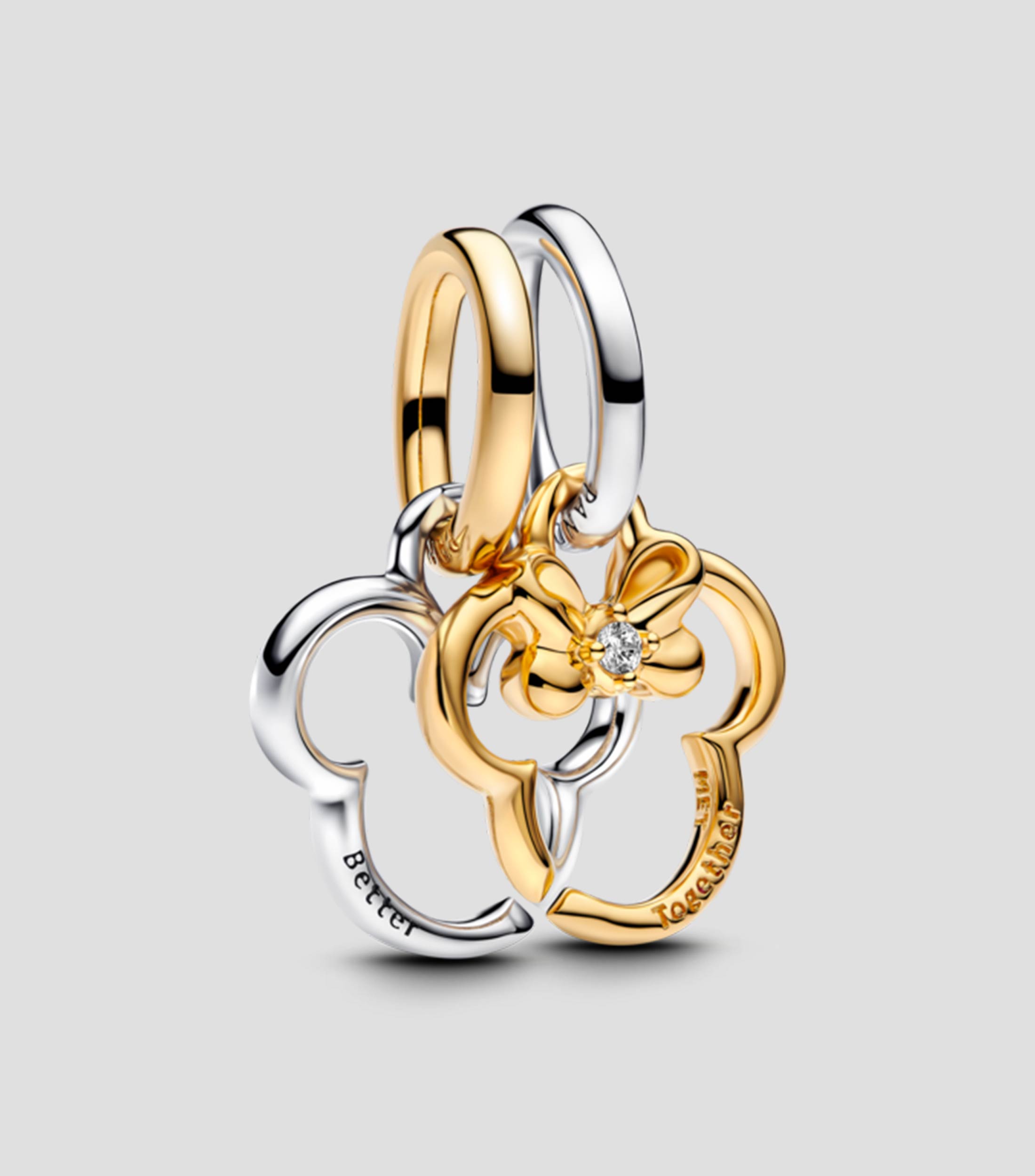 Charm Divisible Disney Mickey y Minnie en Plata Unisex