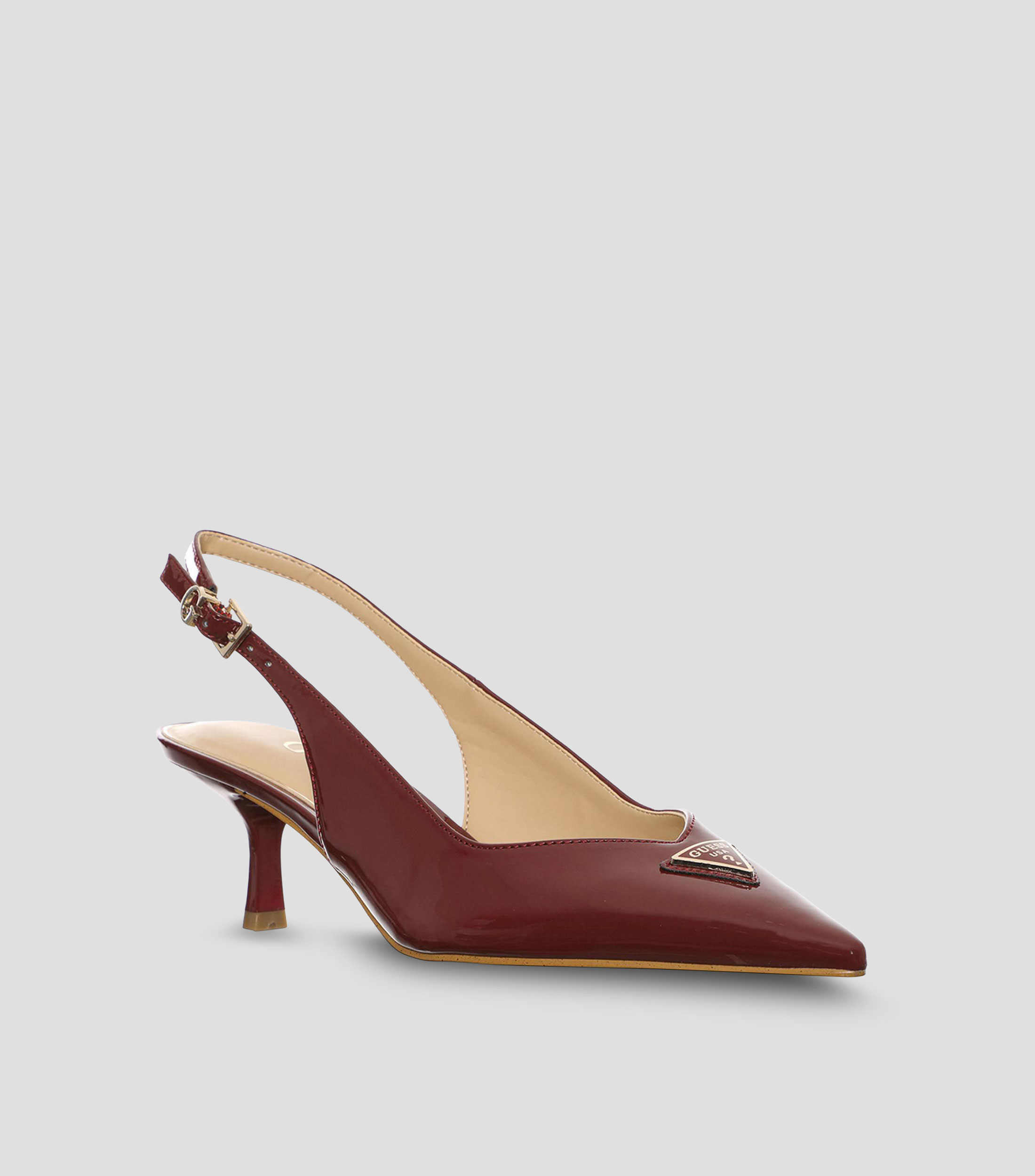 Zapatillas slingback de tacón bajo de media luna Mujer