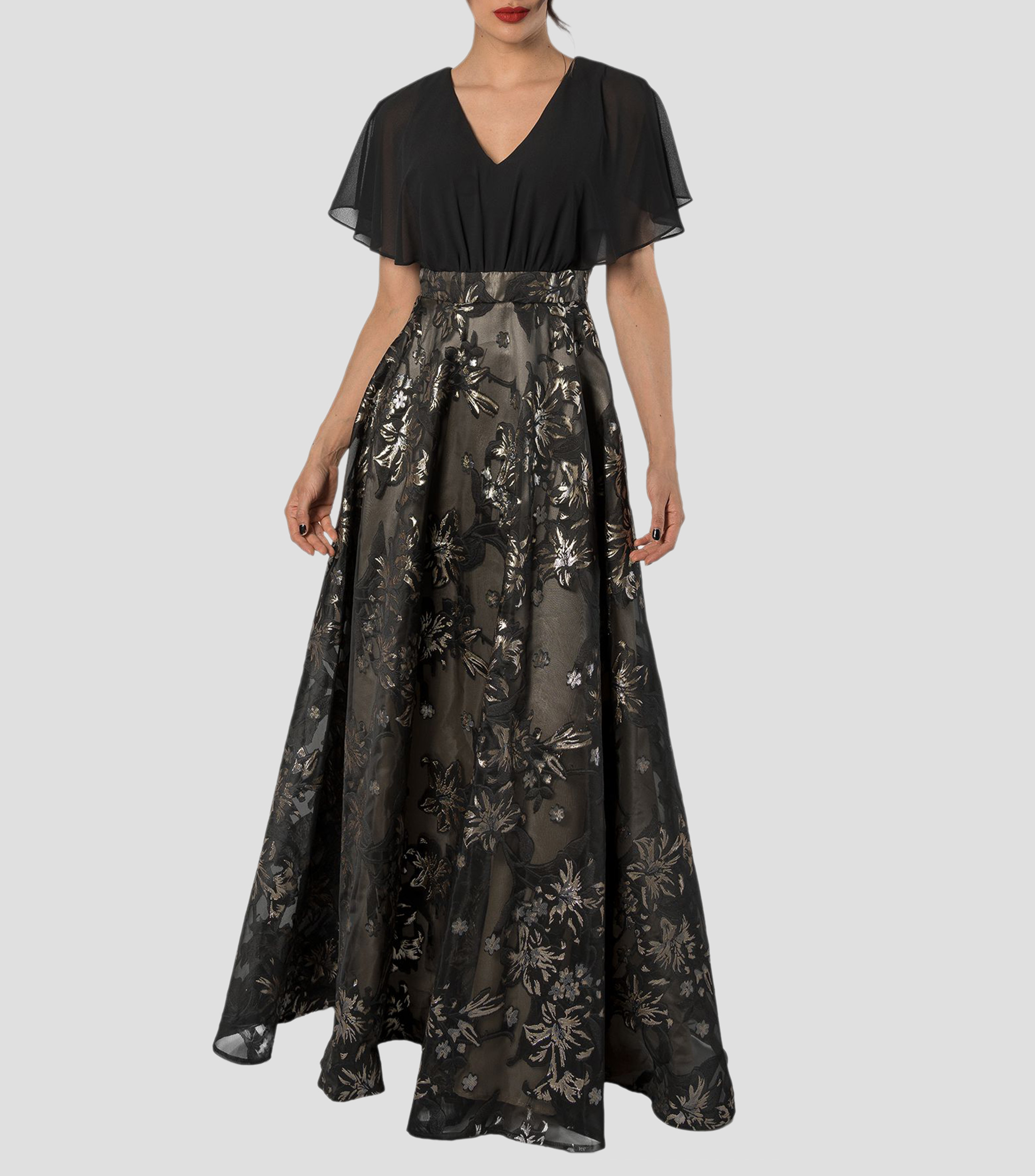 Vestido largo manga corta fantasía Mujer
