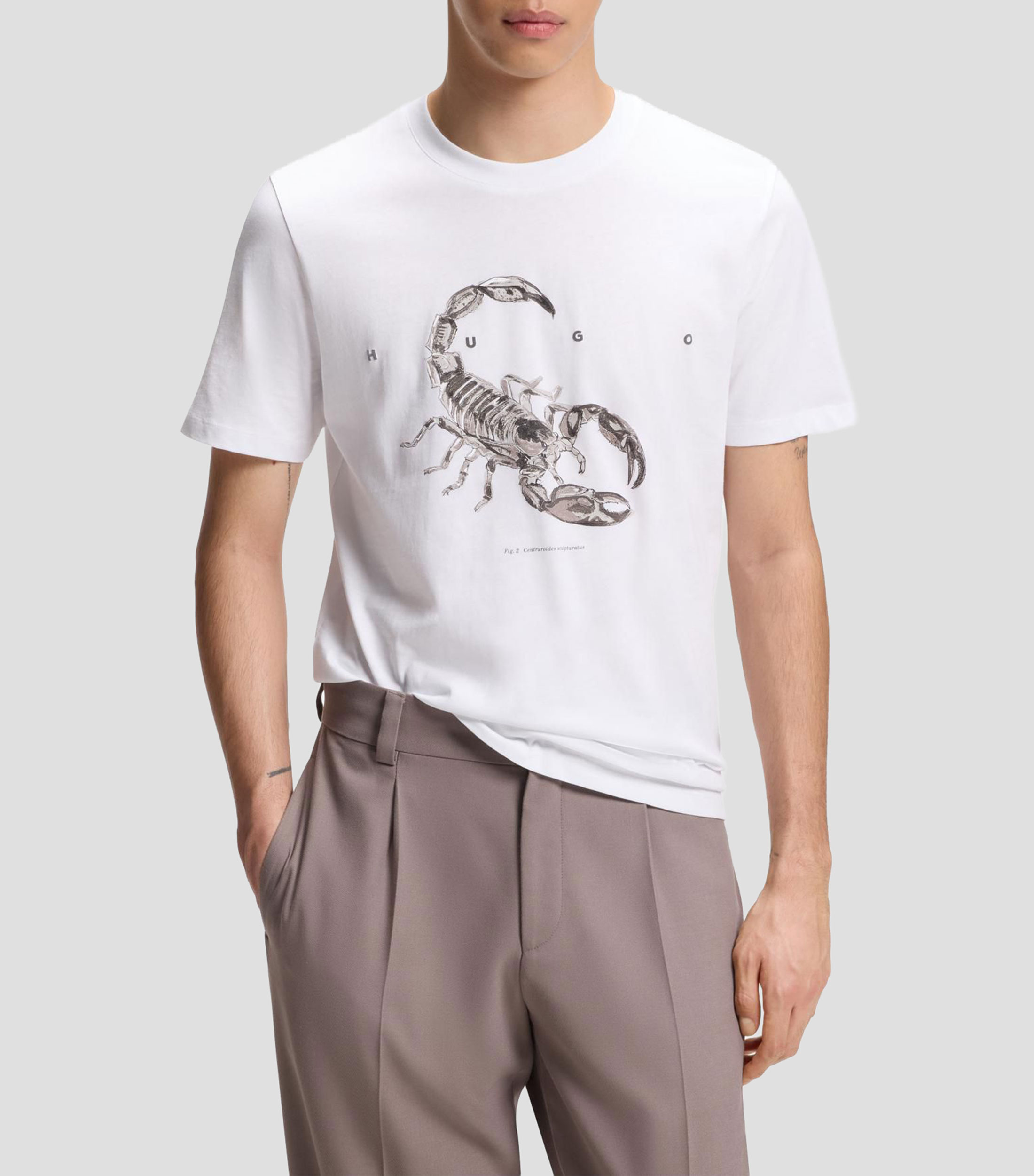 Playera de cuello redondo, manga corta y diseño estampado Hombre