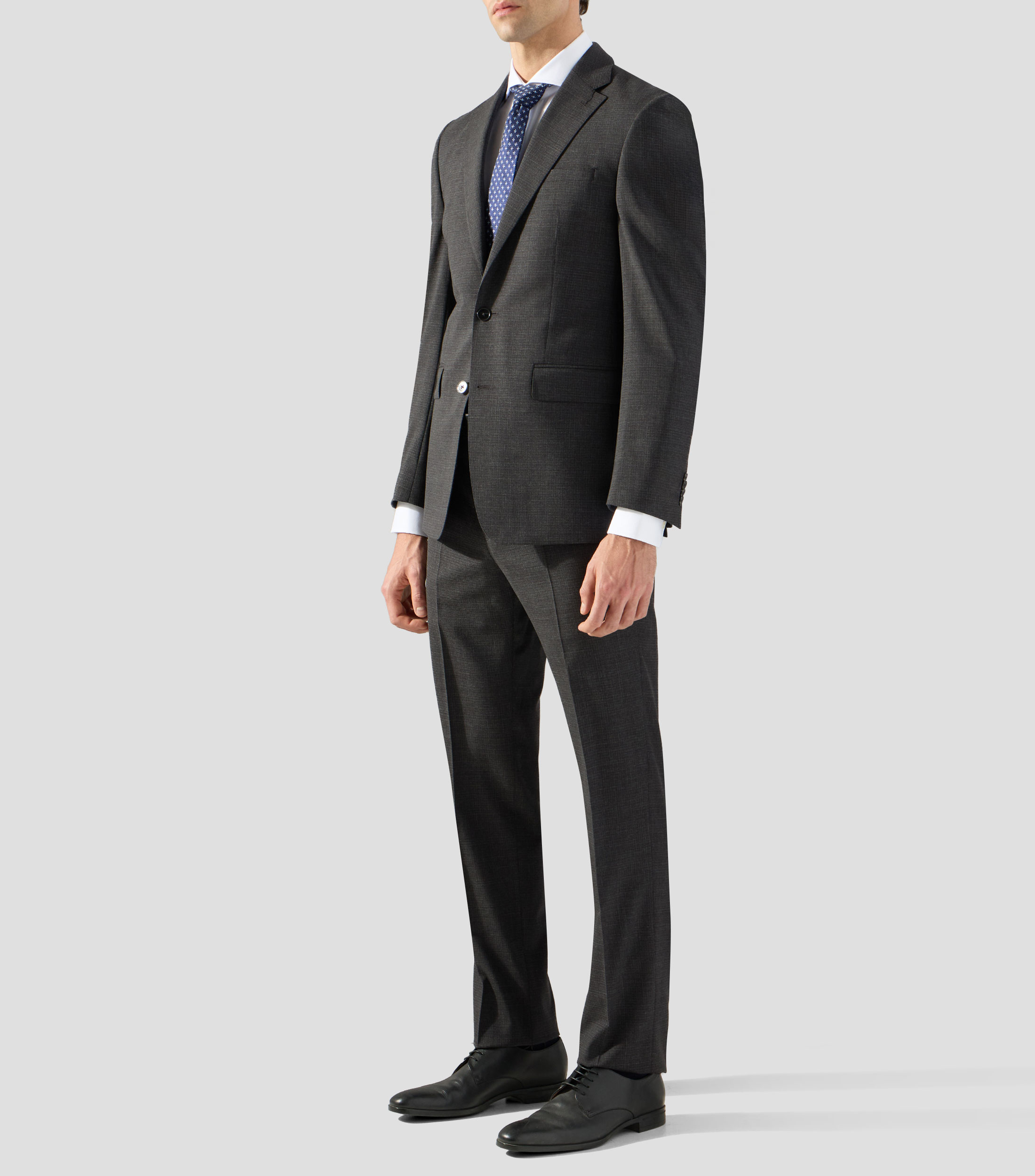 Traje de corte regular con microdiseño Hombre
