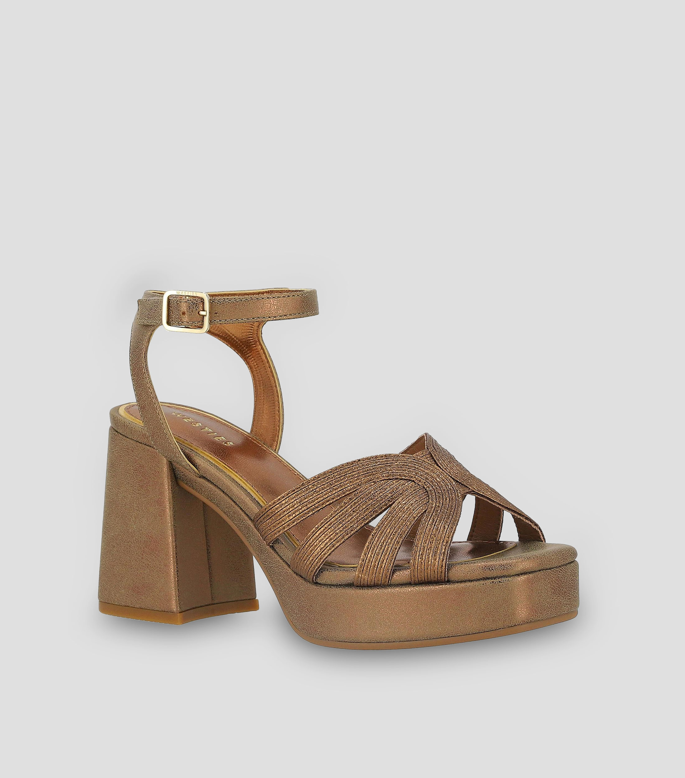 Sandalias con tacón ancho de 7 cm Mujer
