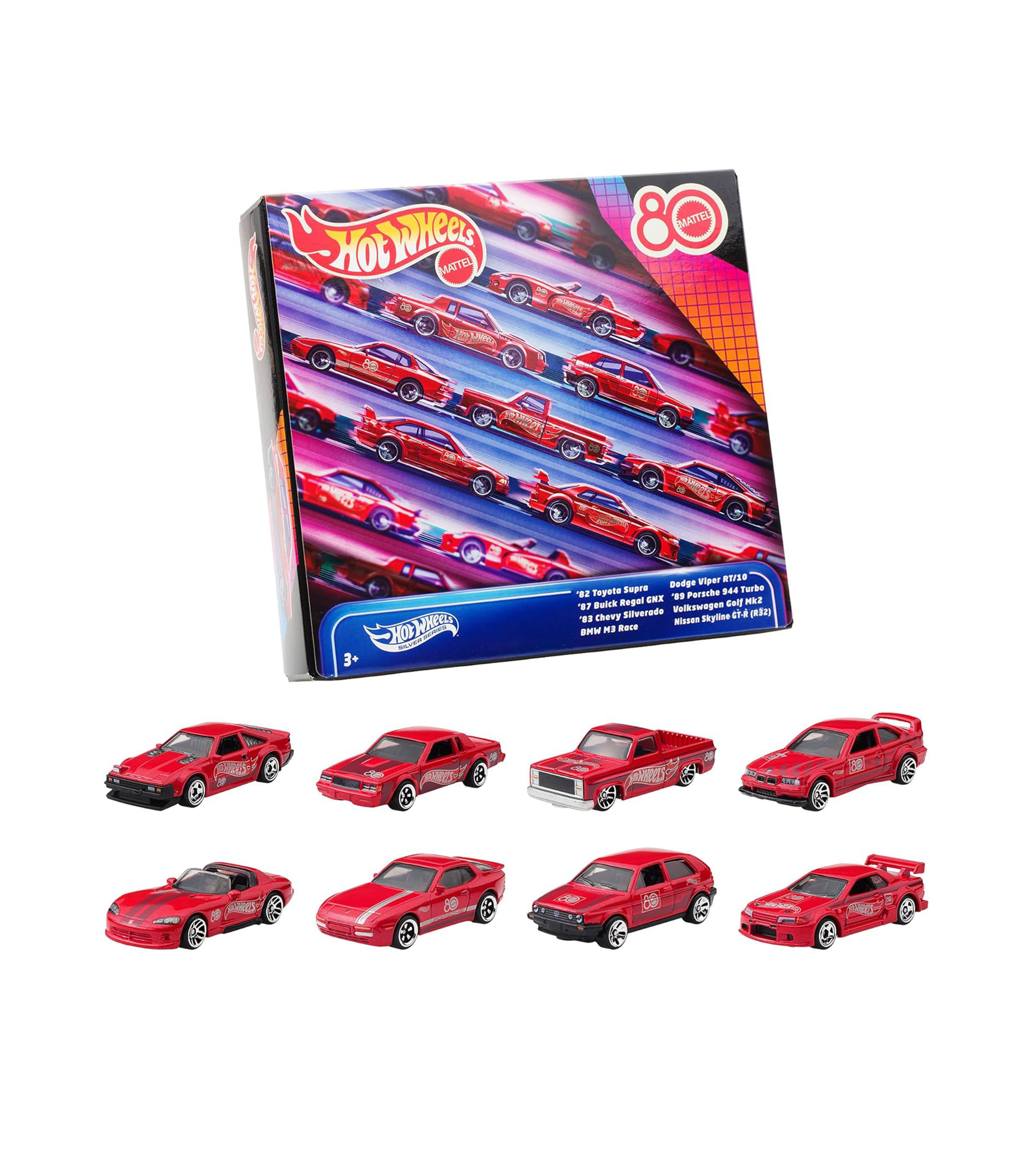 Set 8 carros, Hot Wheels Collector Mattel 80 Aniversario