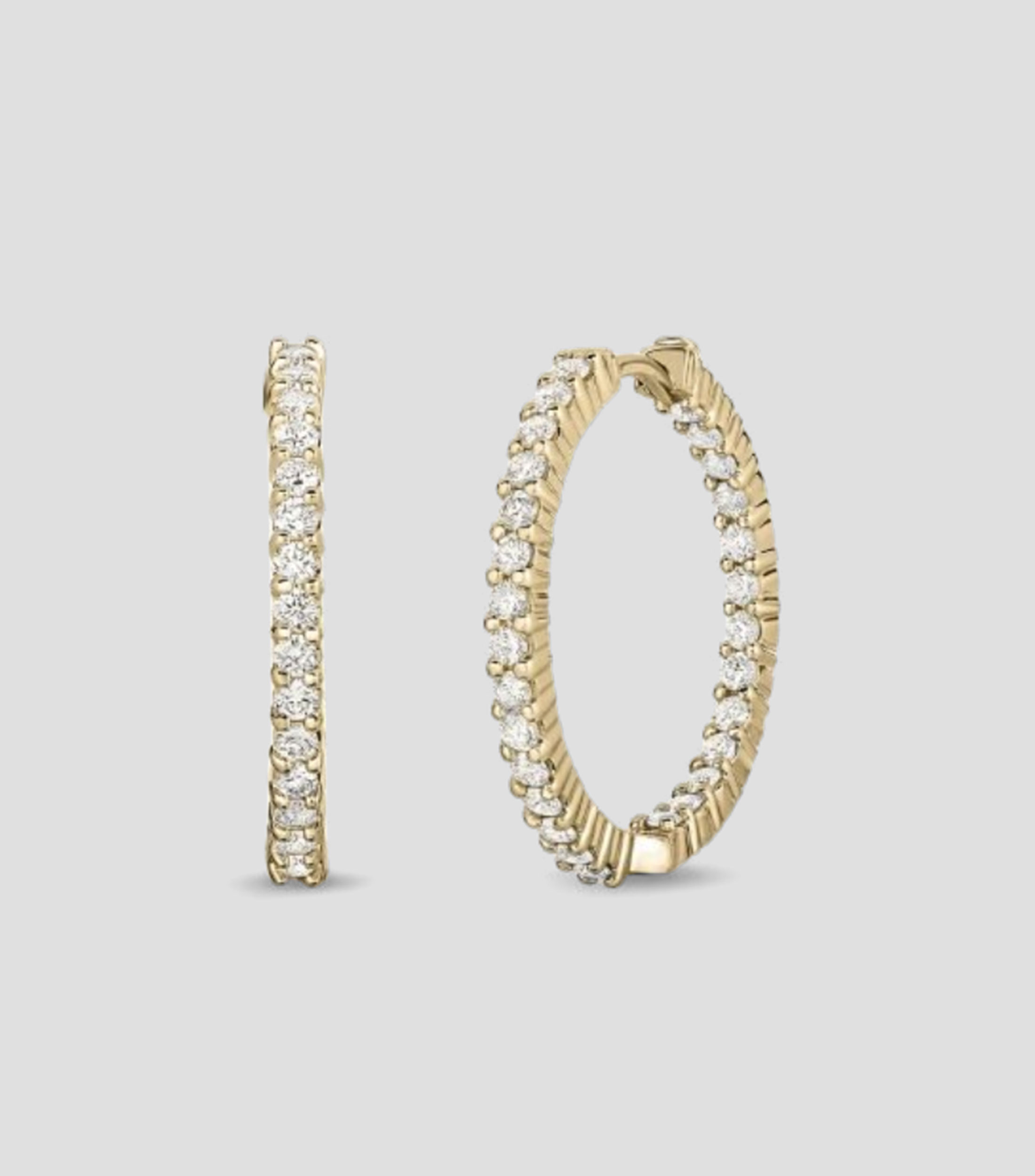 Aretes en Oro amarillo de 18 Kilates con diamantes Mujer