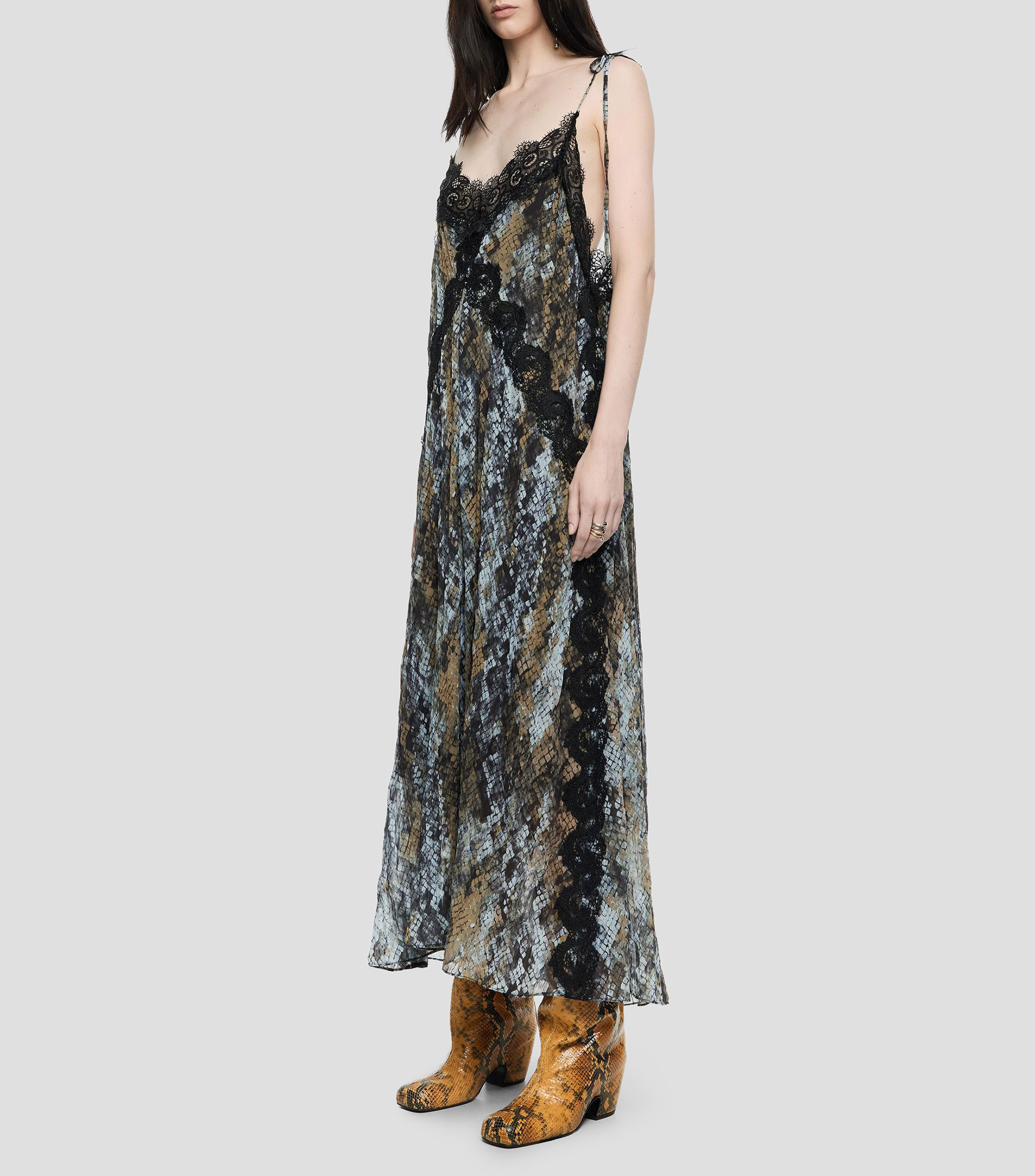 Vestido plisado encajes Snake Mujer