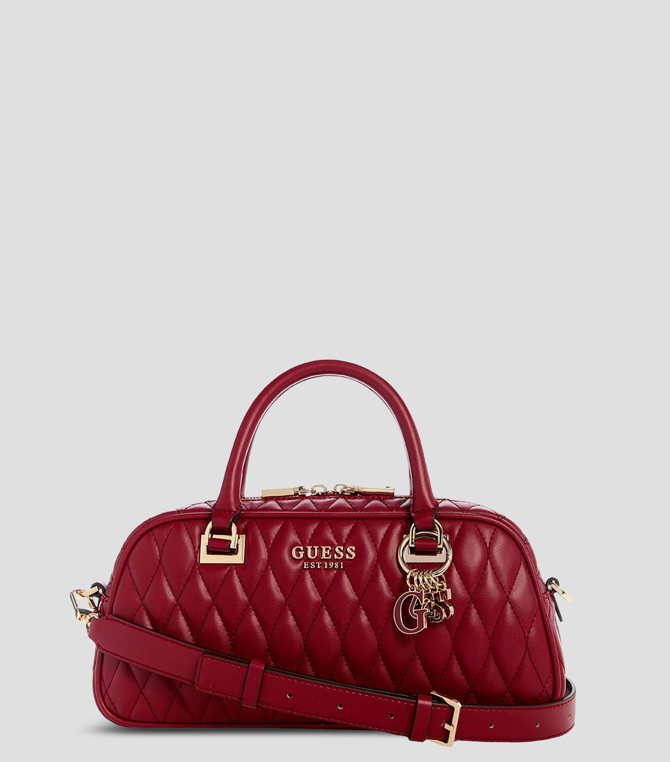 Bolsa satchel roja Valla capitonada Mujer