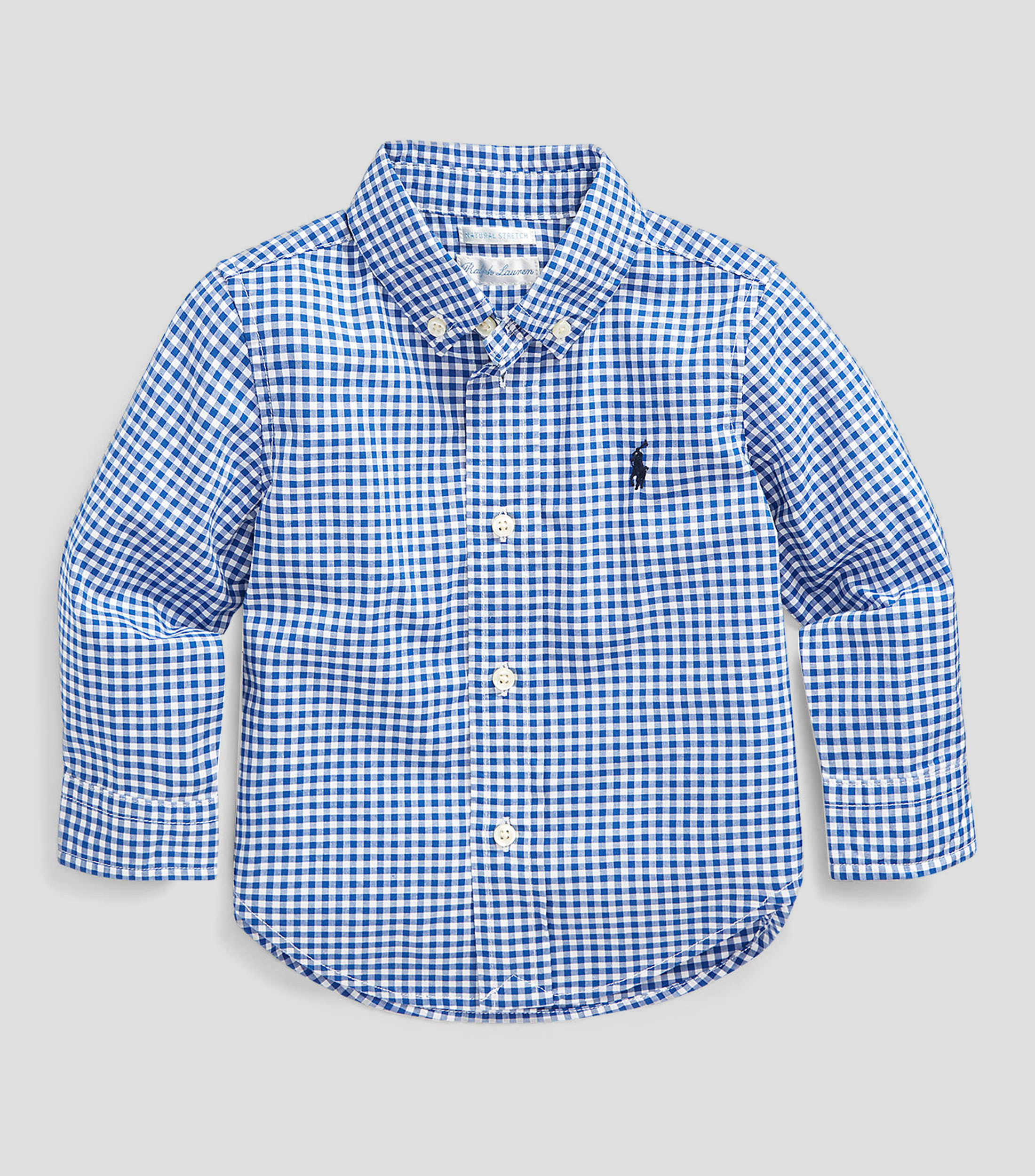 Camisa con cuadros manga larga Bebé
